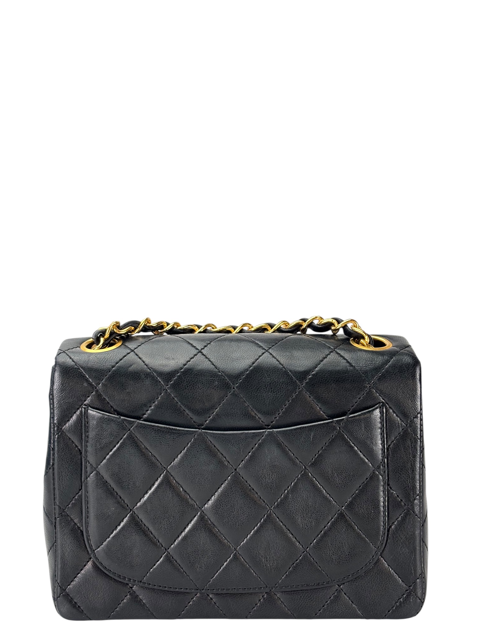 CHANEL - Black Lambskin Square 17 Shoulder Bag