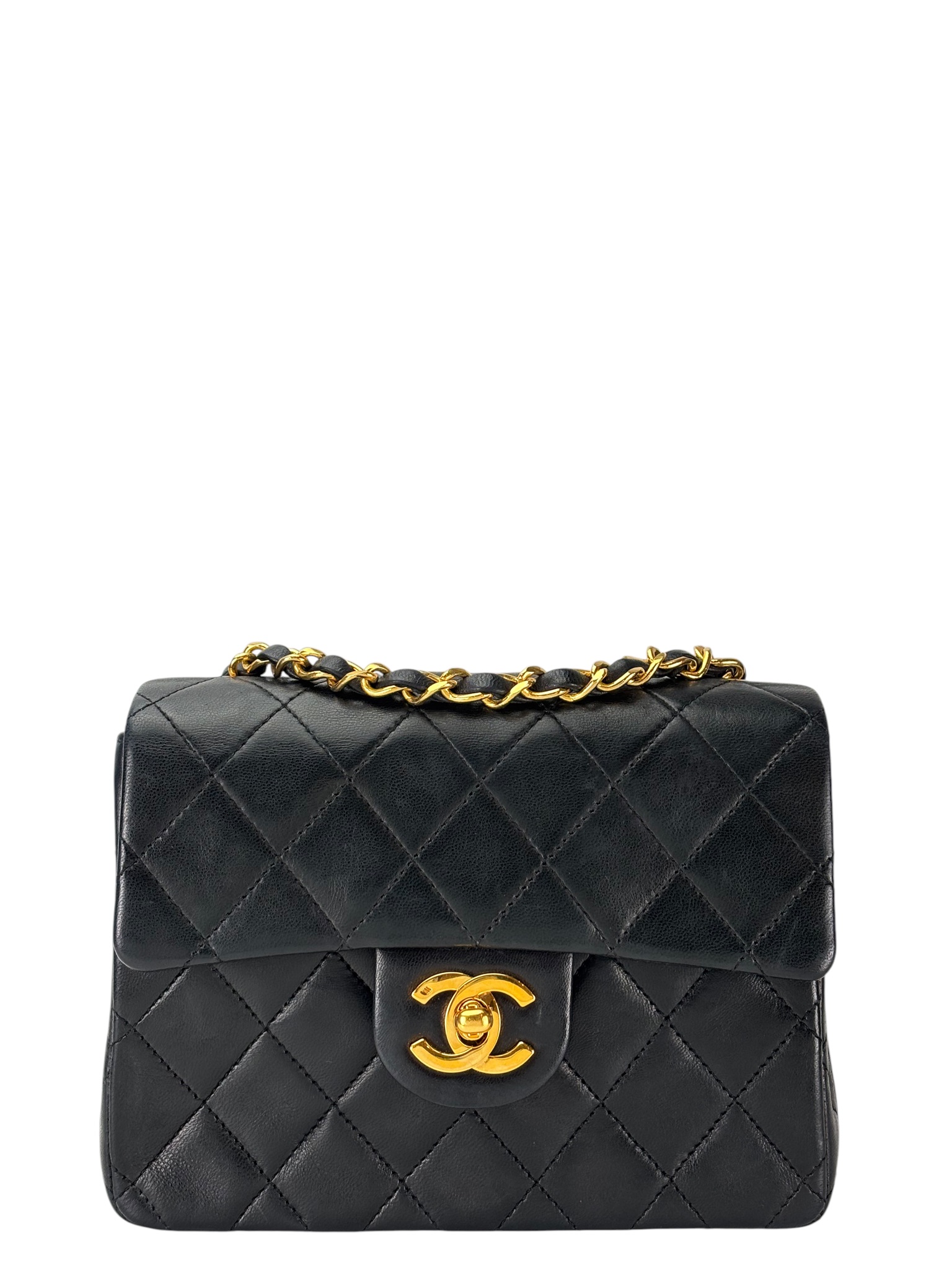 CHANEL - Black Lambskin Square 17 Shoulder Bag