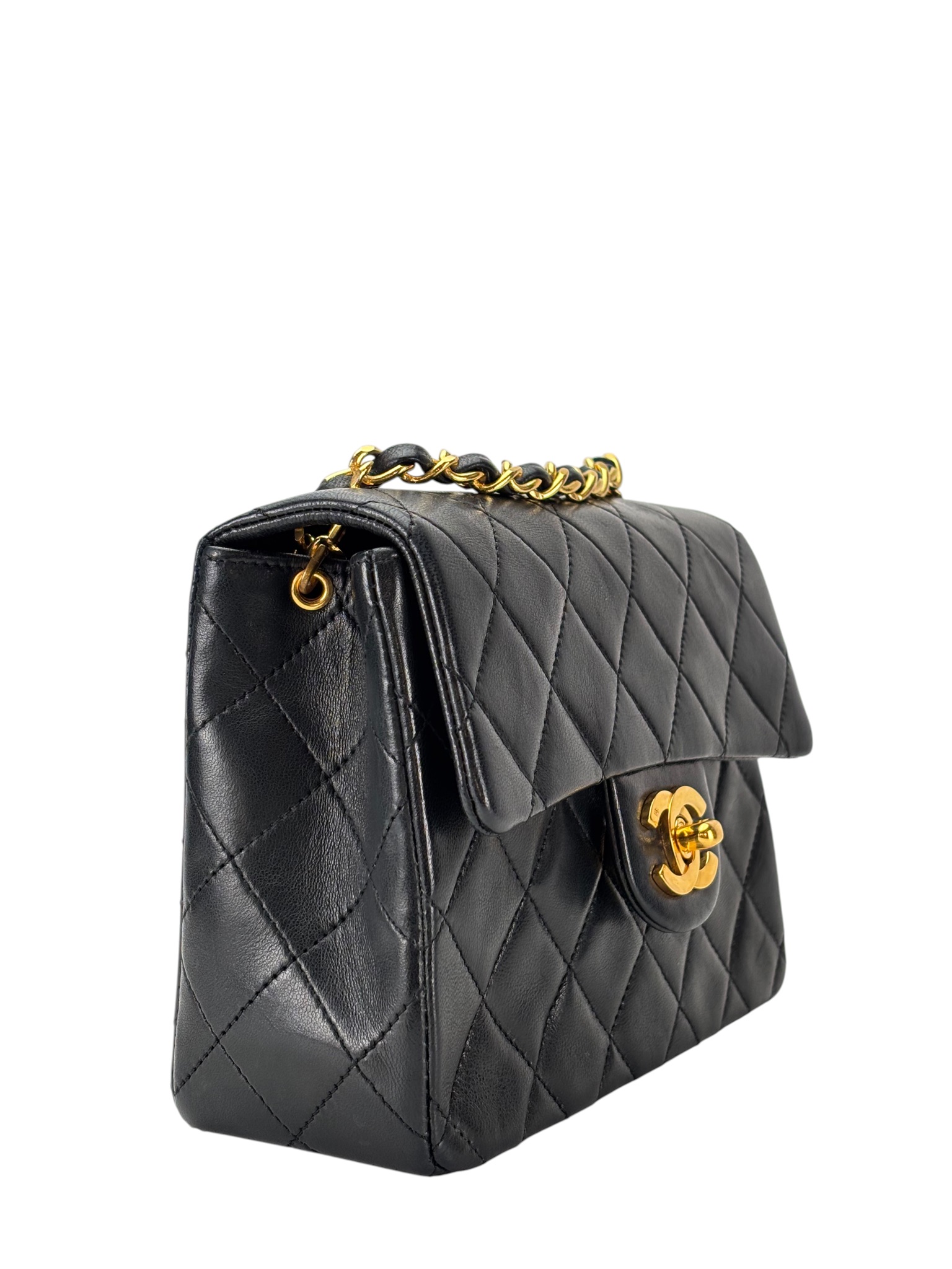 CHANEL - Black Lambskin Square 17 Shoulder Bag