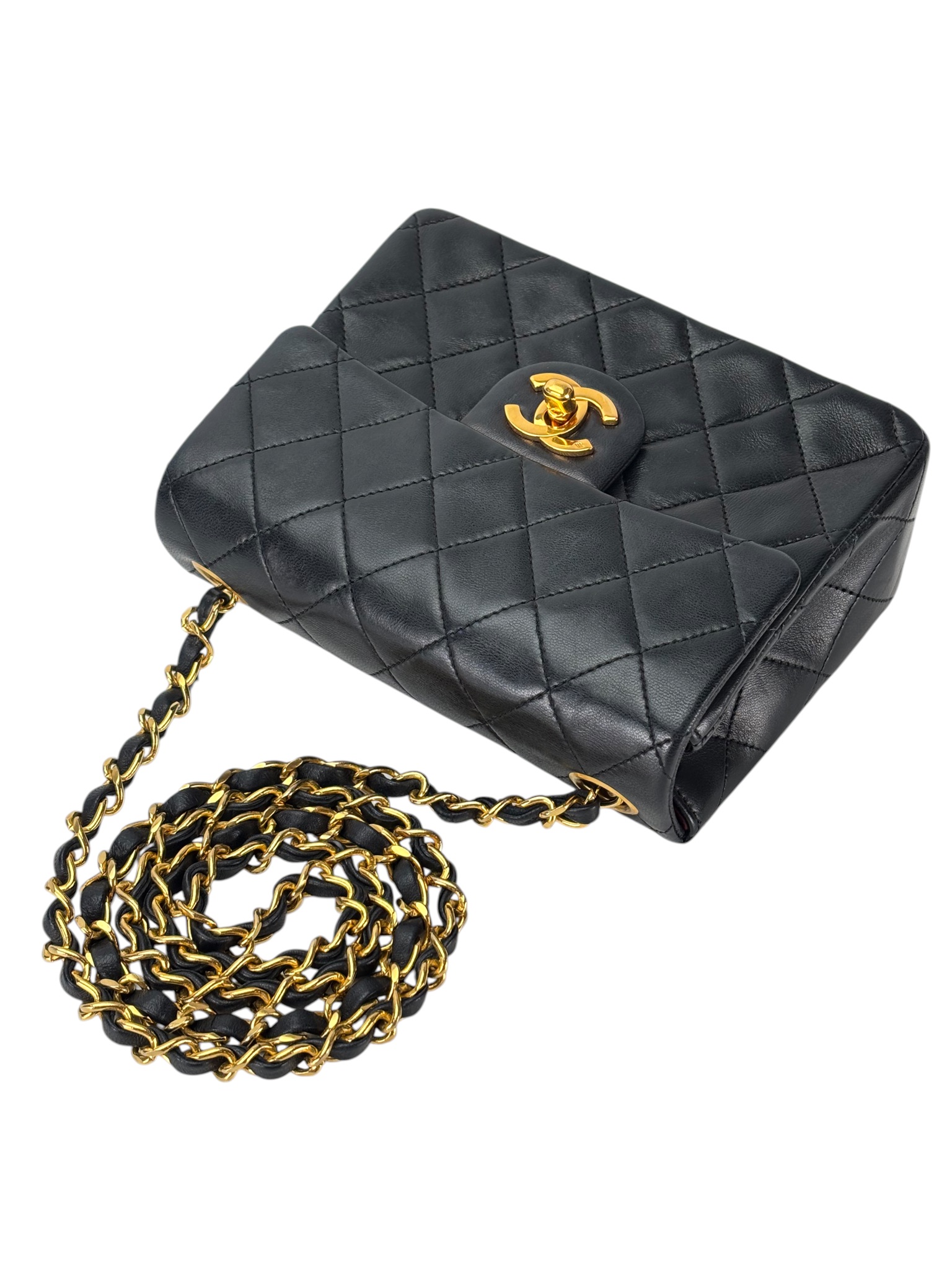 CHANEL - Black Lambskin Square 17 Shoulder Bag