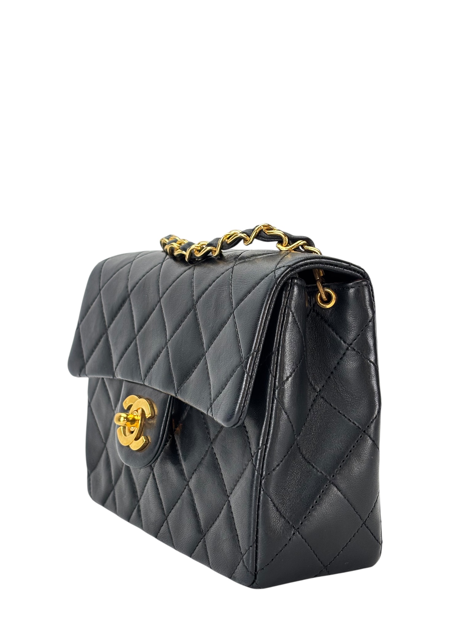 CHANEL - Black Lambskin Square 17 Shoulder Bag