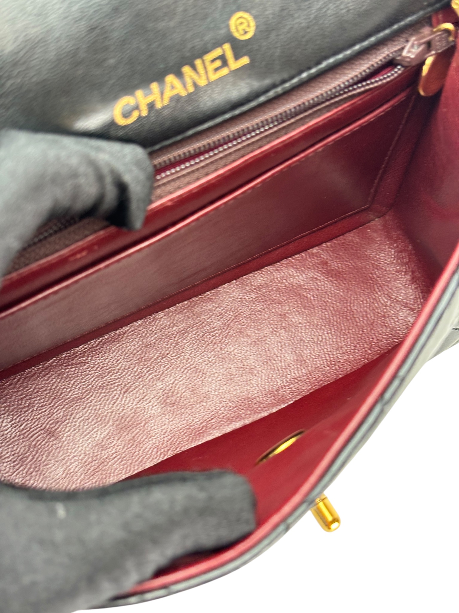CHANEL - Black Lambskin Square 17 Shoulder Bag