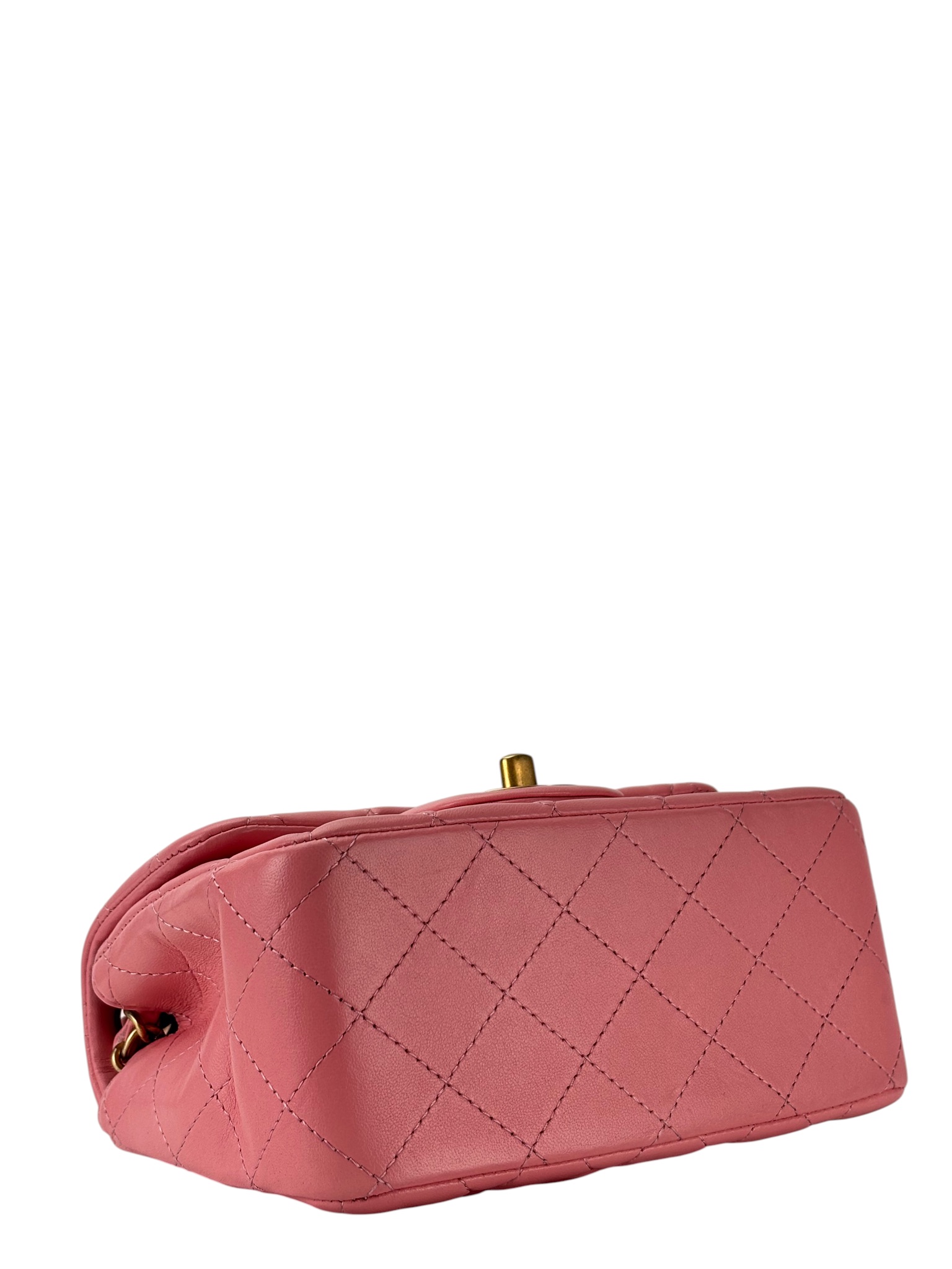 CHANEL - Pink Lambskin Square 17 Shoulder Bag