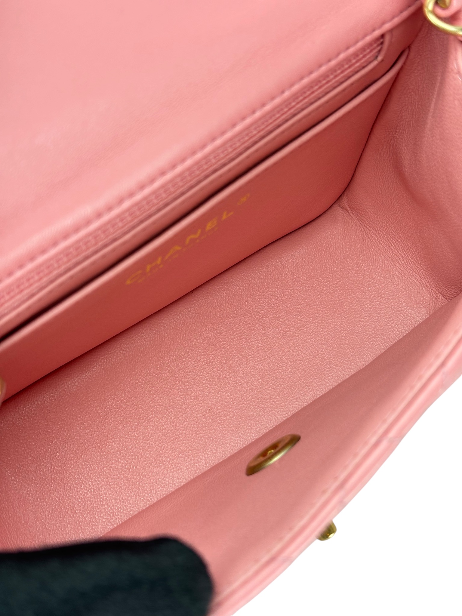 CHANEL - Pink Lambskin Square 17 Shoulder Bag