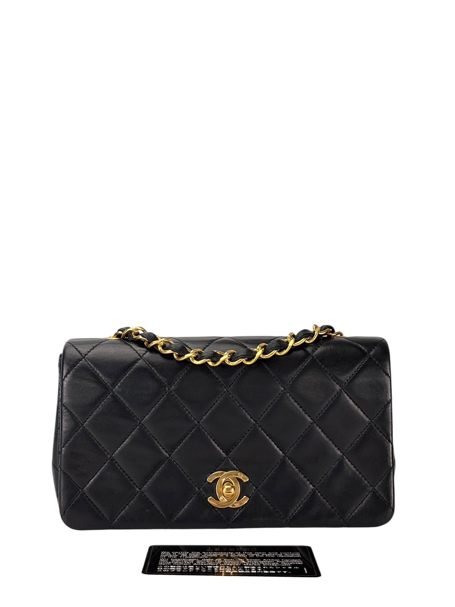 CHANEL - Small Classic Full Flap Bag Black Gold Hardware