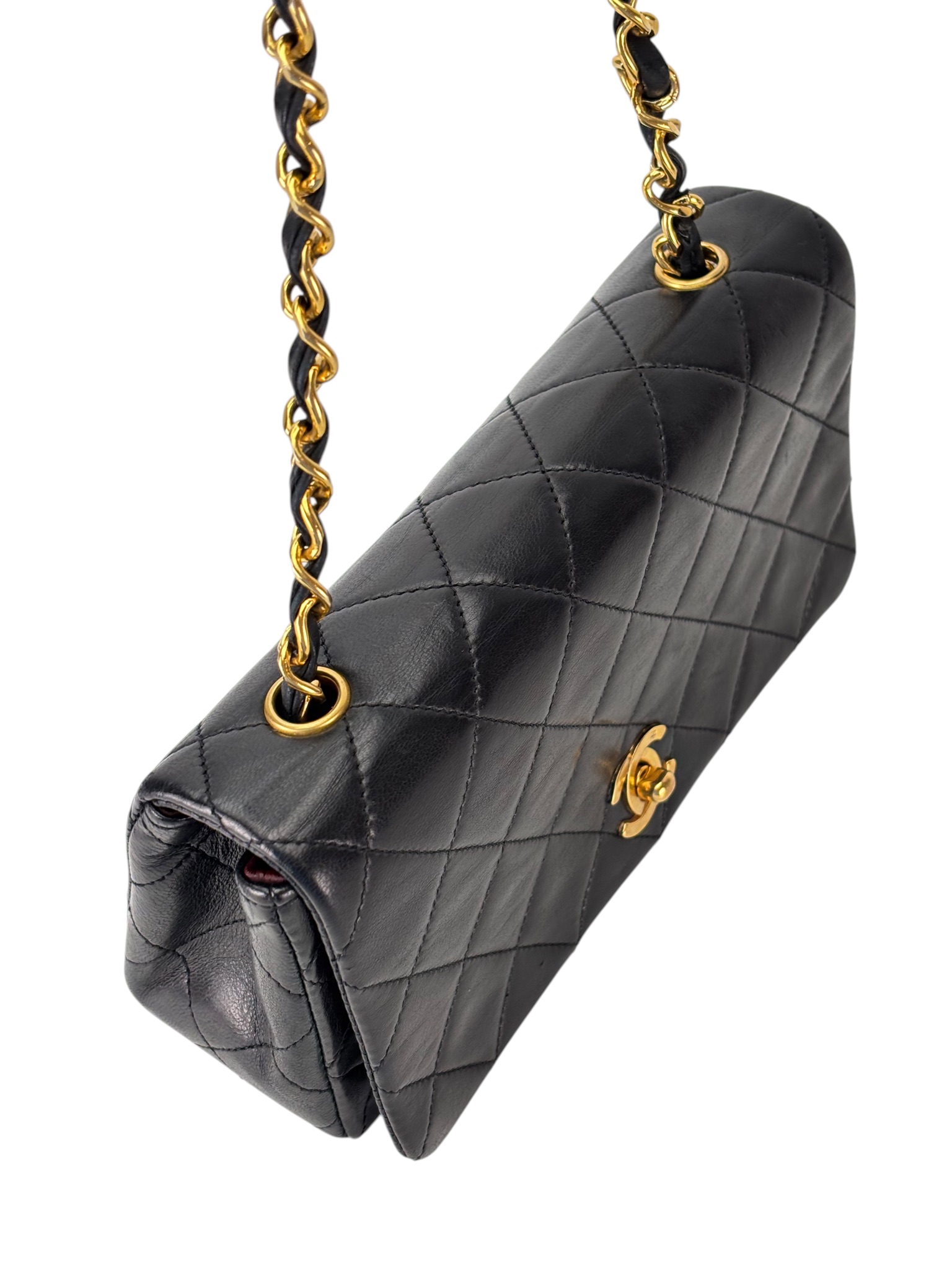 CHANEL - Small Classic Full Flap Bag Black Gold Hardware