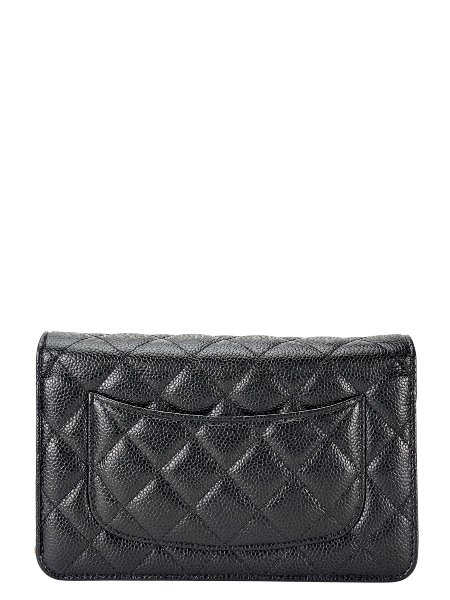 CHANEL - Black Caviar Wallet On Chain Gold-Tone Metal (WOC)