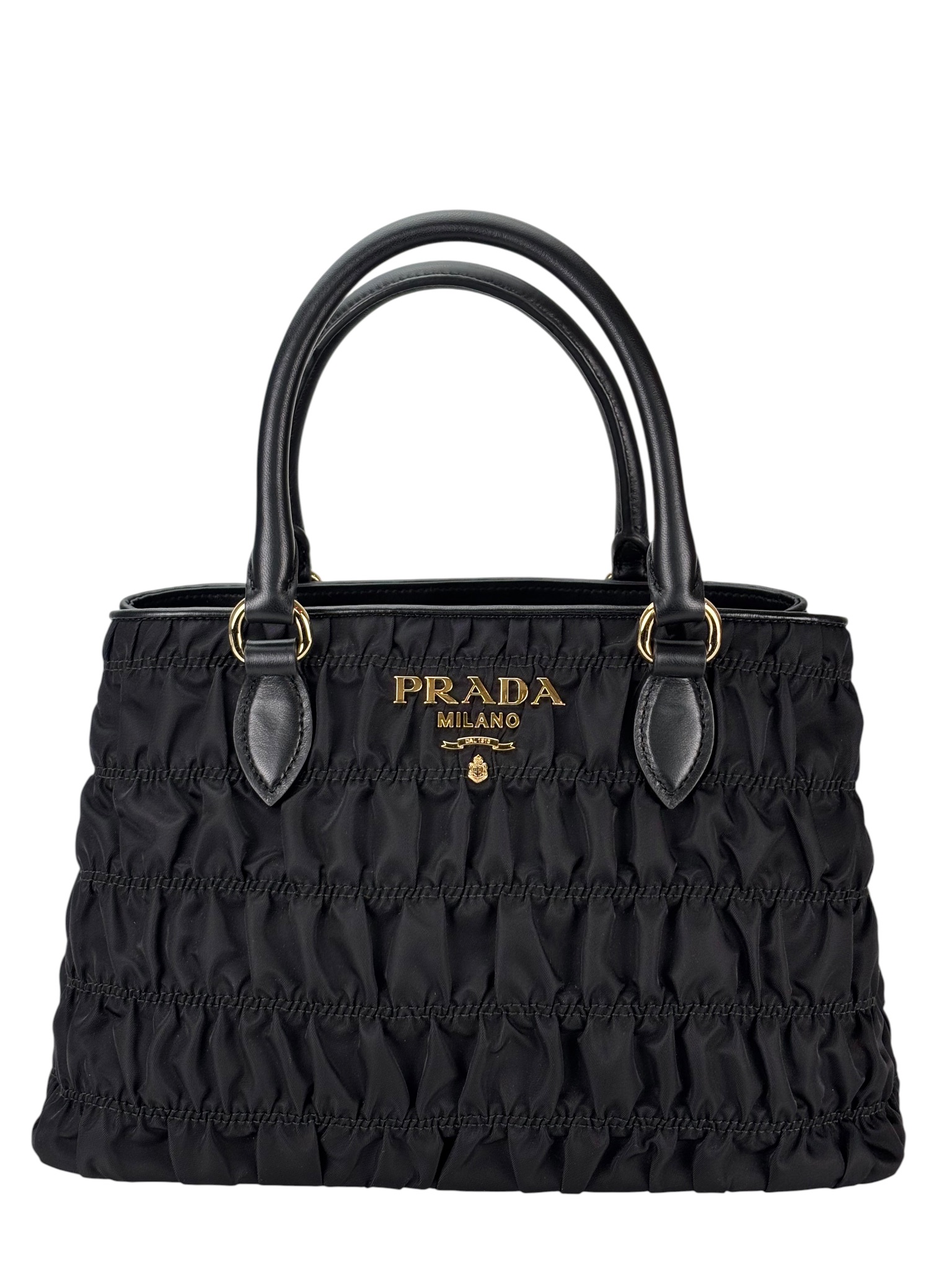 PRADA - Black Nylon Tessuto Gaufre 2-Way Bag