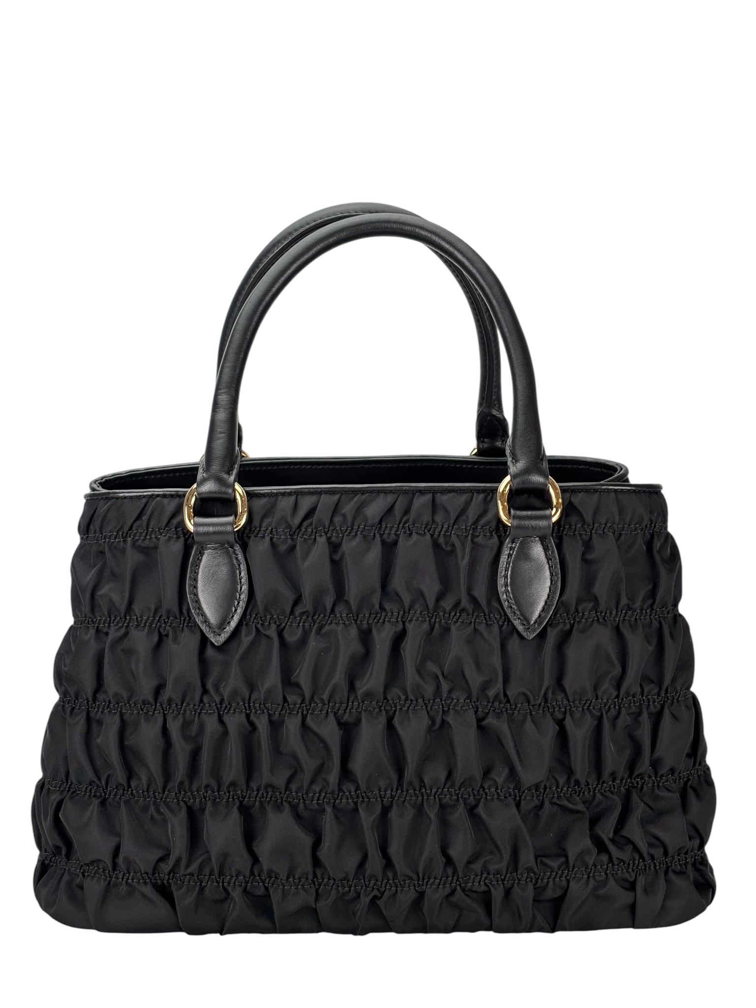 PRADA - Black Nylon Tessuto Gaufre 2-Way Bag