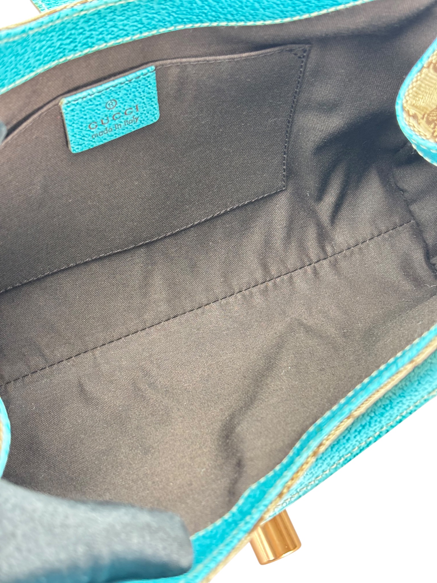 GUCCI - Canvas Blue Leather New Jackie GG Handbag