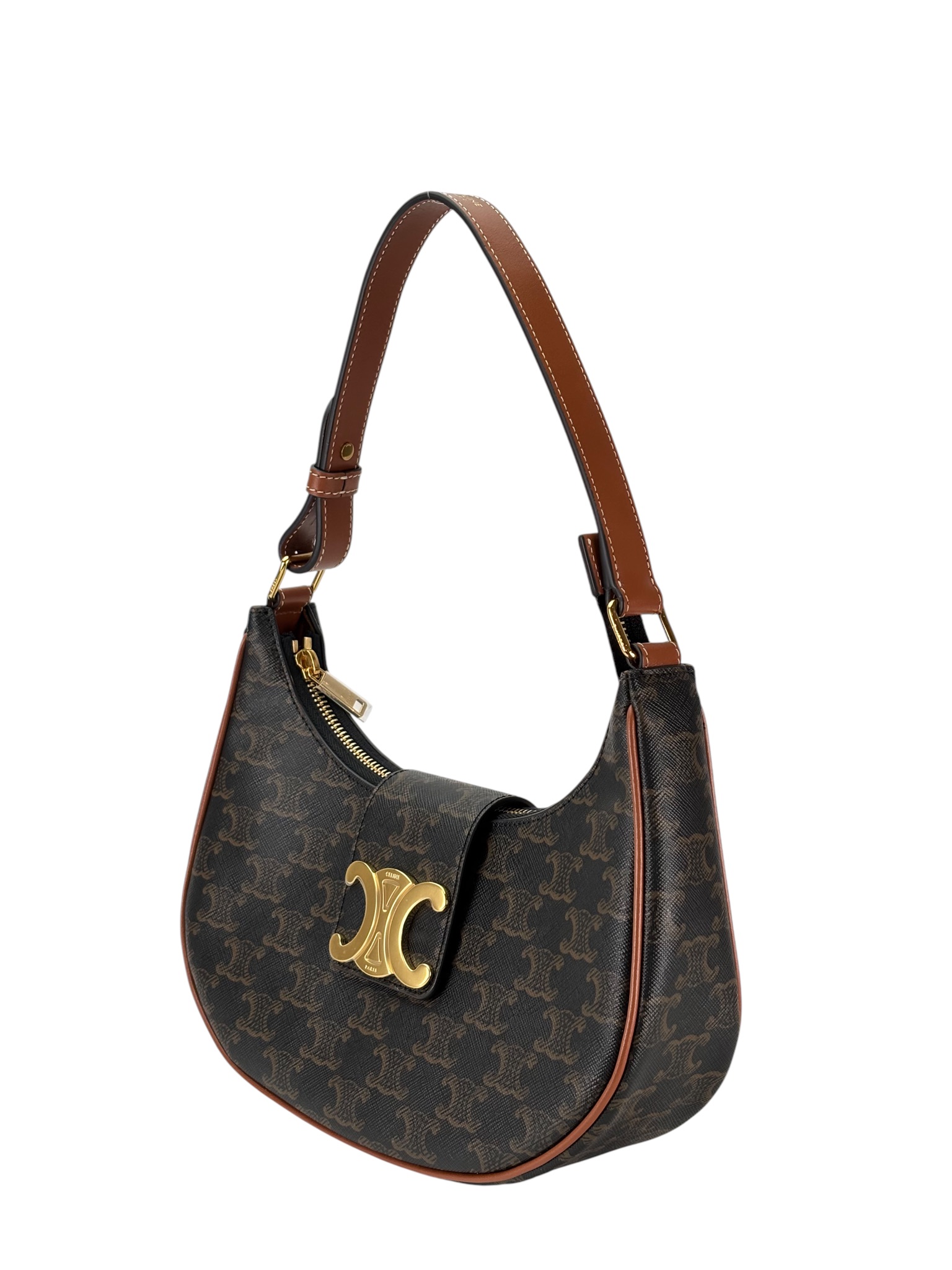 CELINE - Medium Brown Ava Triomphe Shoulder Bag 