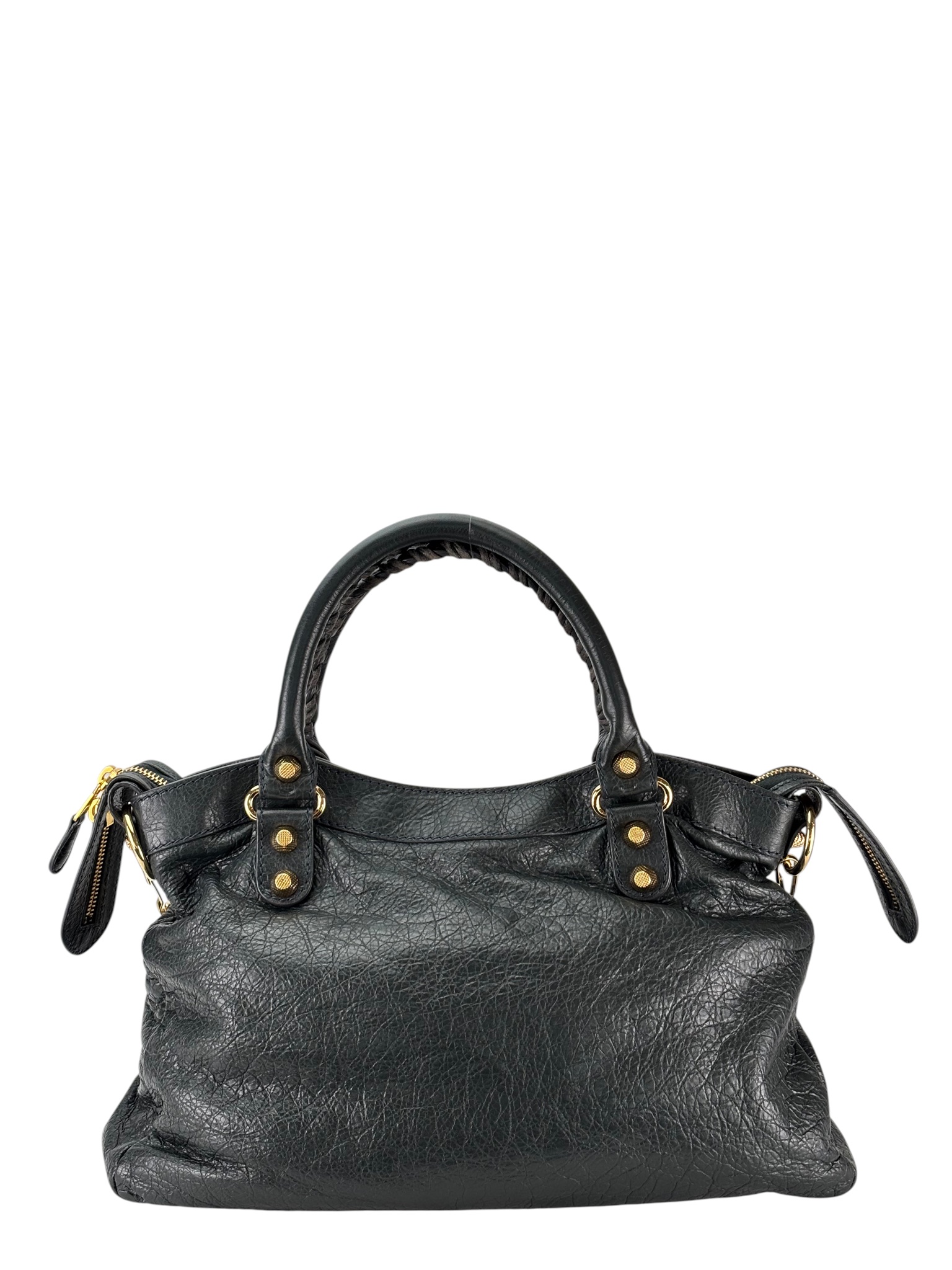 BALENCIAGA - Gray Leather Giant Town 2-Way Bag