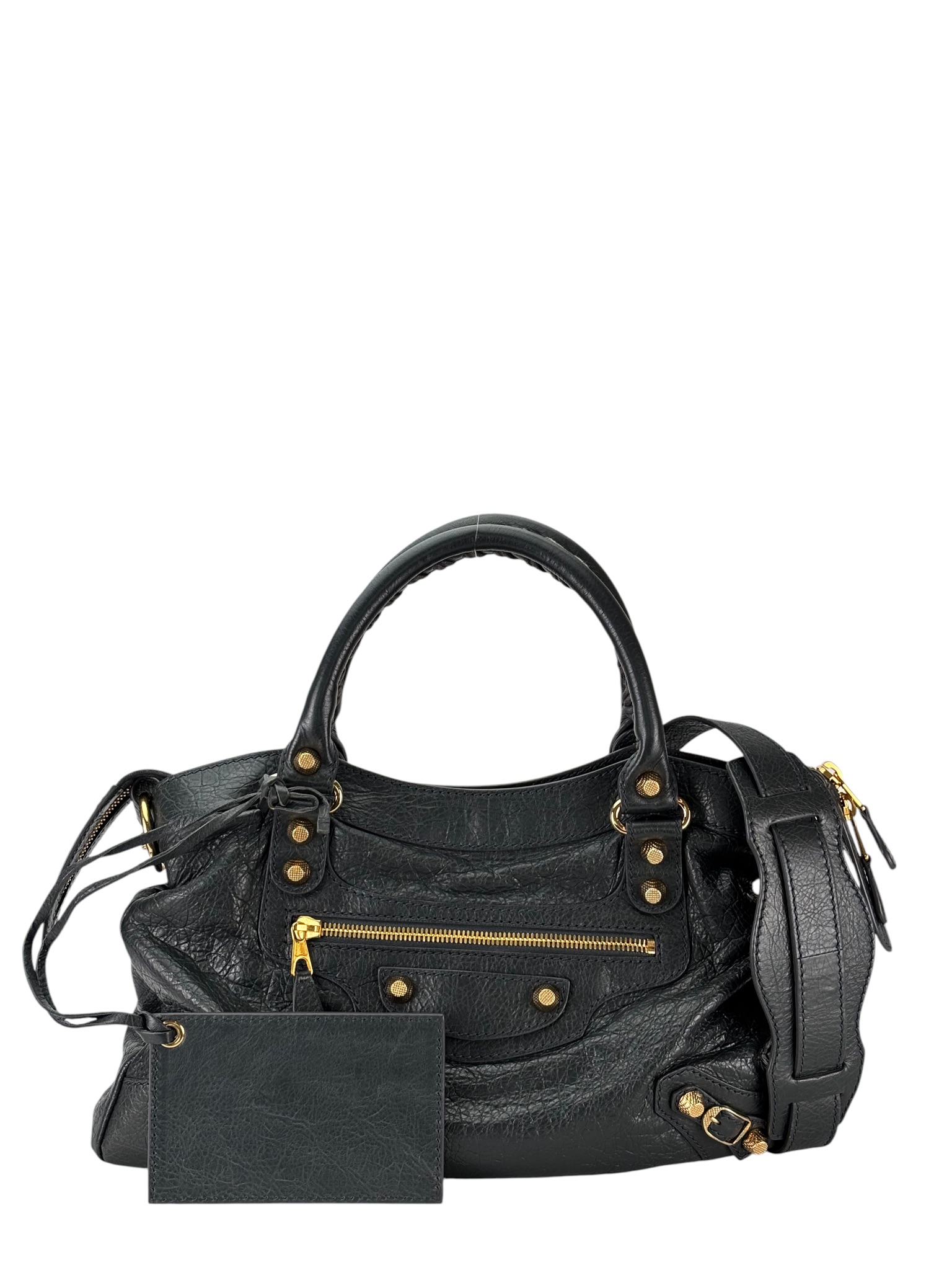 BALENCIAGA - Gray Leather Giant Town 2-Way Bag