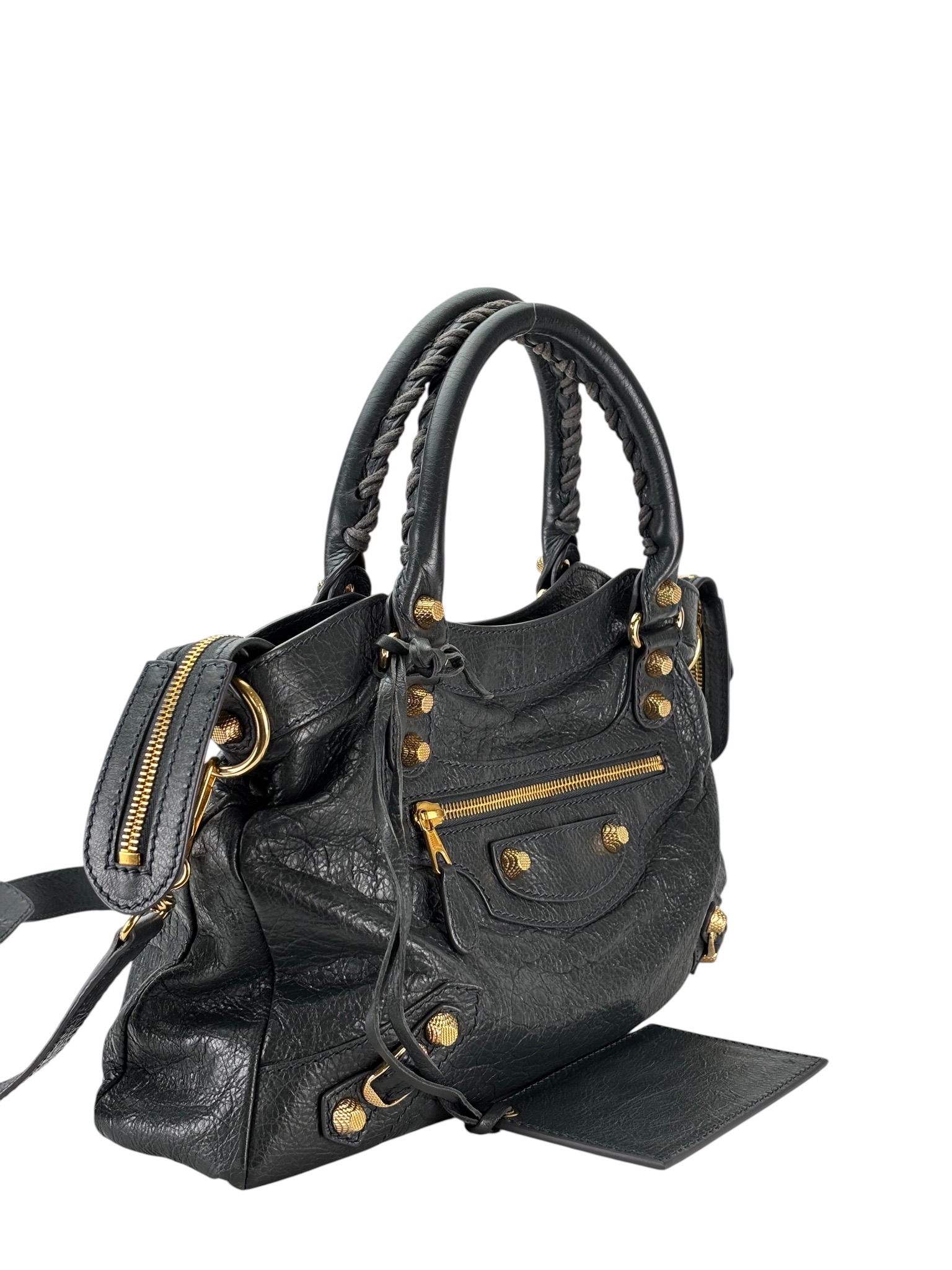 BALENCIAGA - Gray Leather Giant Town 2-Way Bag