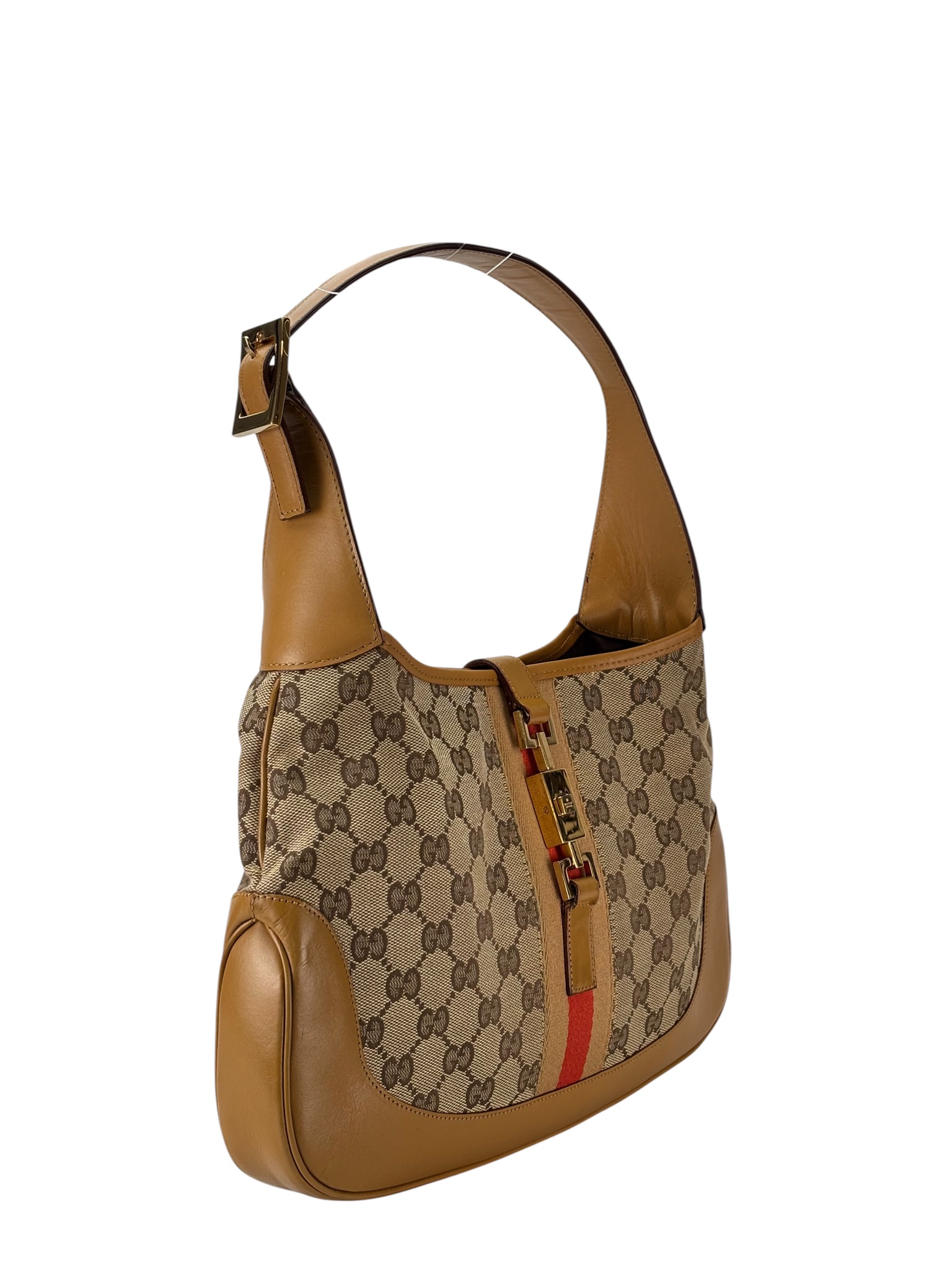 GUCCI - Brown Canvas Jackie GG Hobo Bag