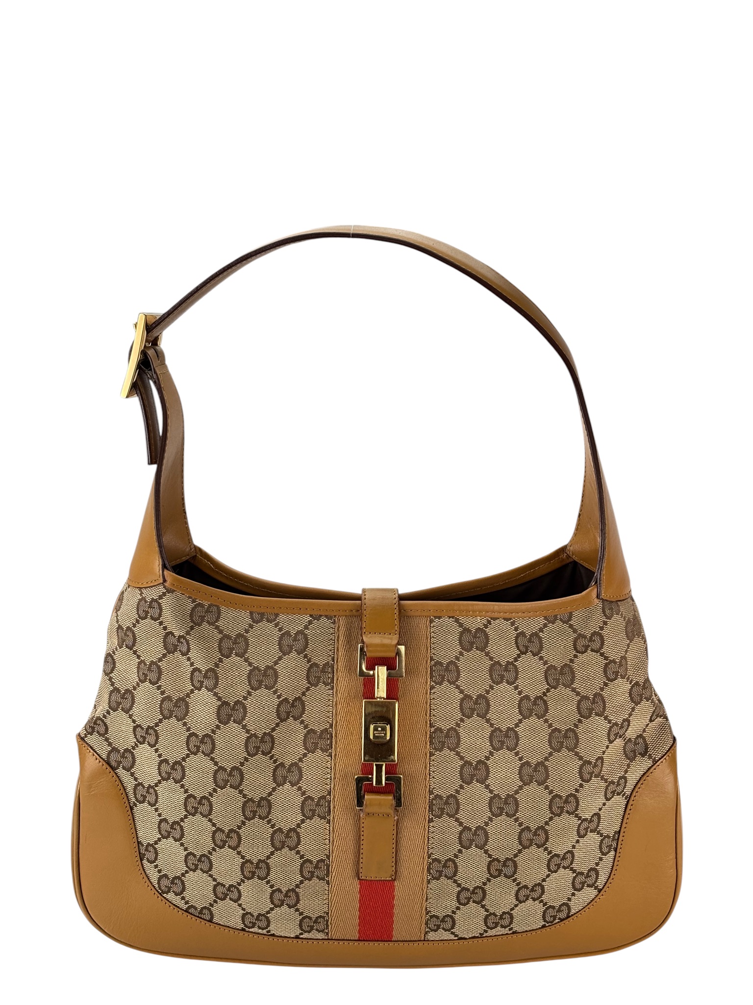 GUCCI - Brown Canvas Jackie GG Hobo Bag