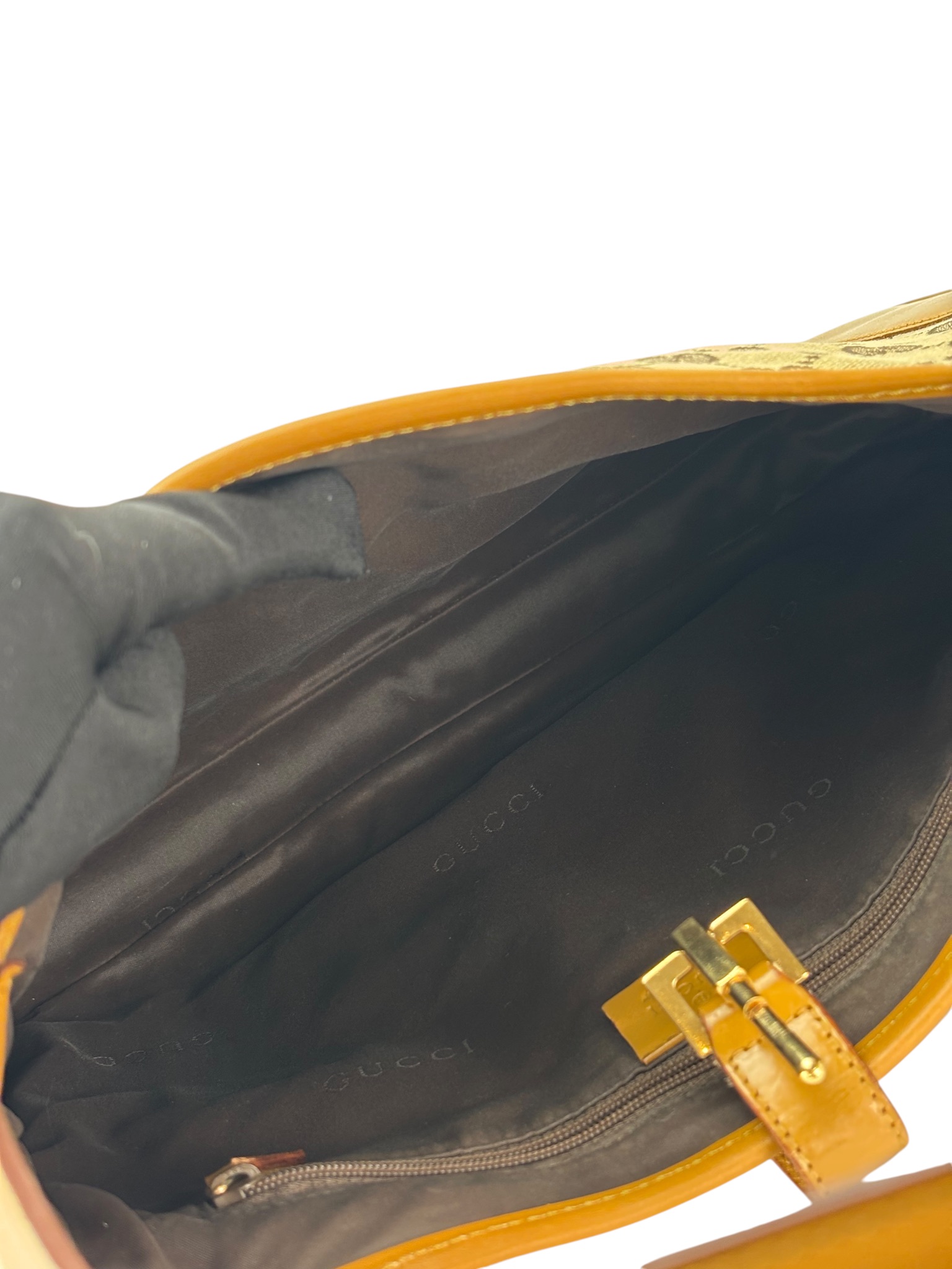 GUCCI - Brown Canvas Jackie GG Hobo Bag