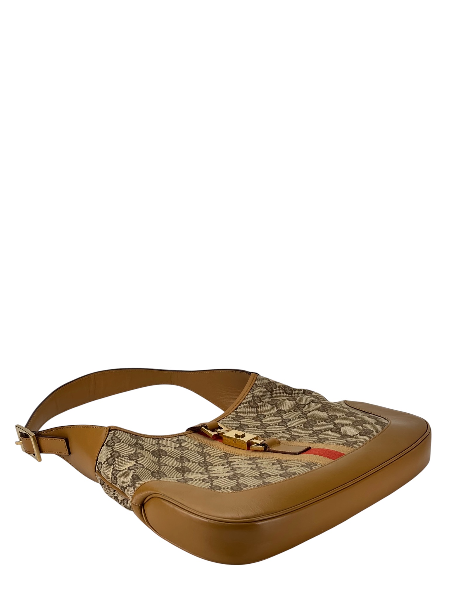GUCCI - Brown Canvas Jackie GG Hobo Bag