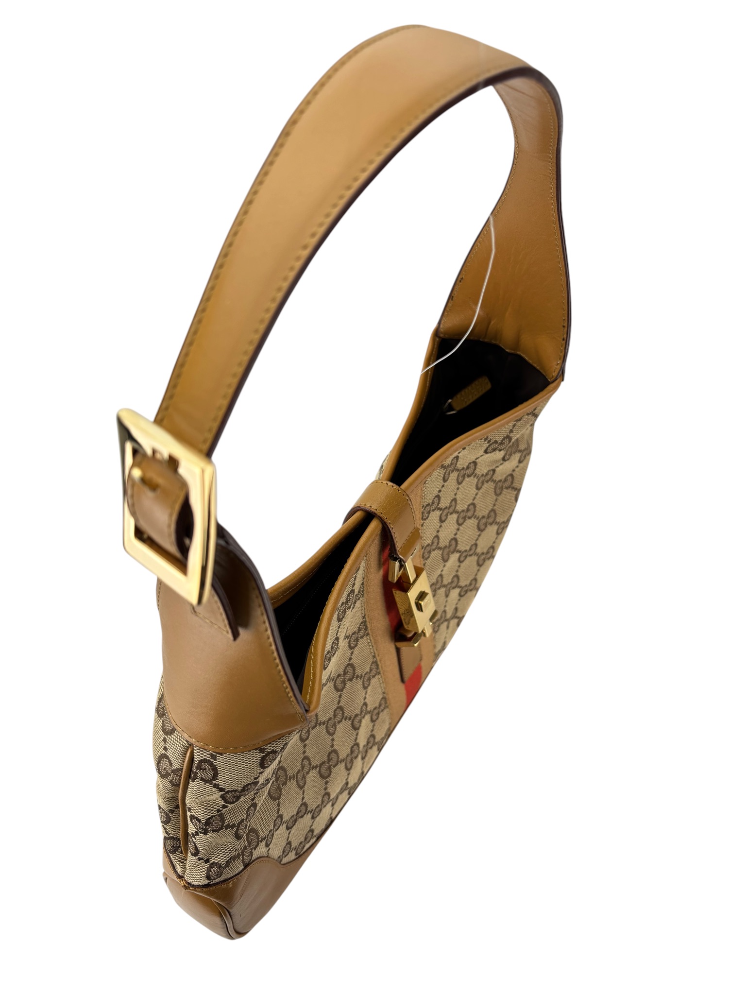 GUCCI - Brown Canvas Jackie GG Hobo Bag