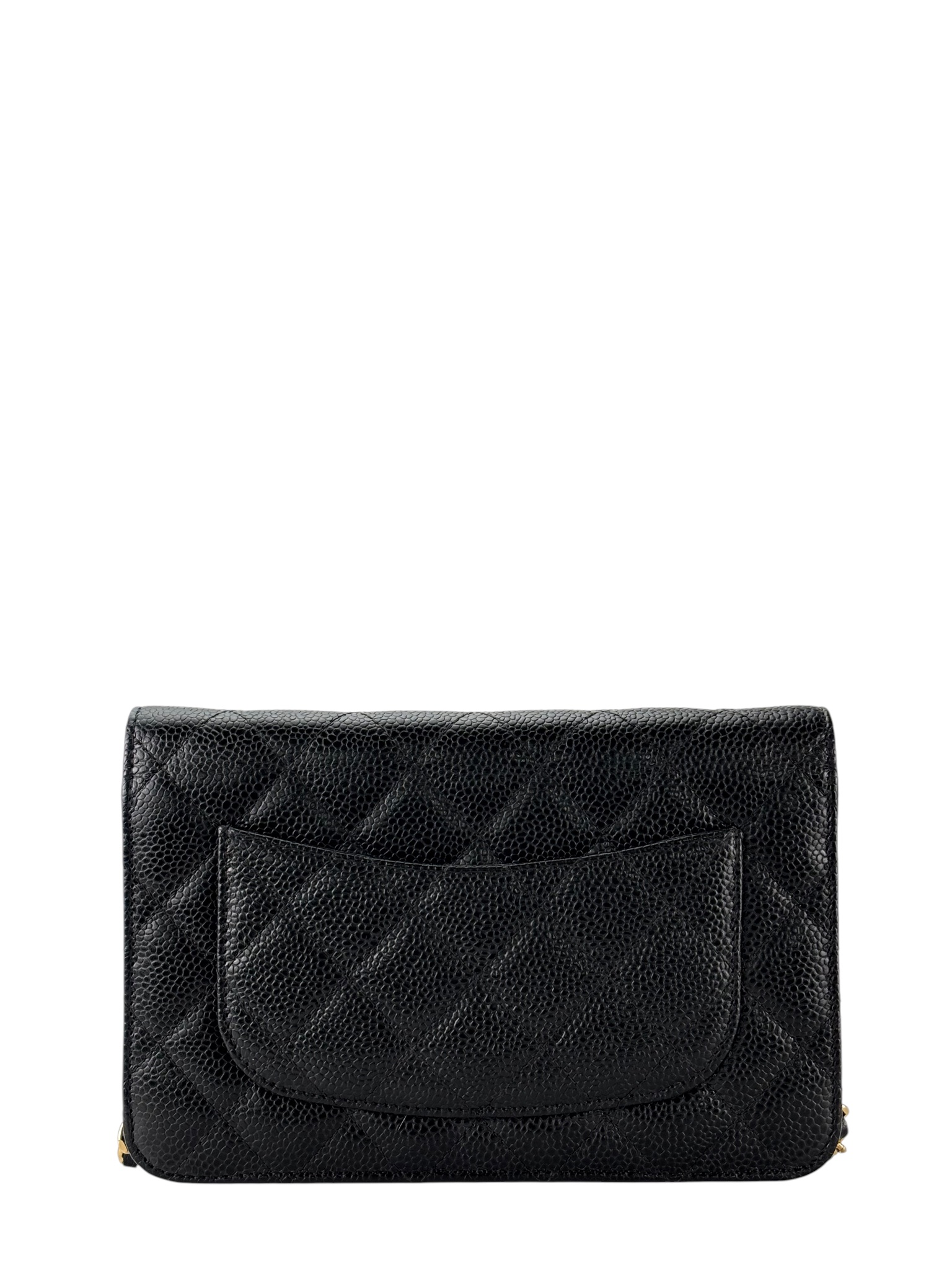 CHANEL - Black Caviar Wallet On Chain Gold-Tone Metal (WOC)
