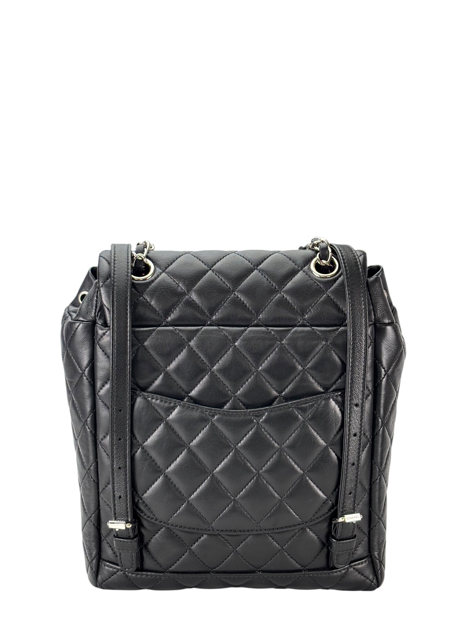 CHANEL - Black Lambskin Quilted Urban Spirit Backpack Bag