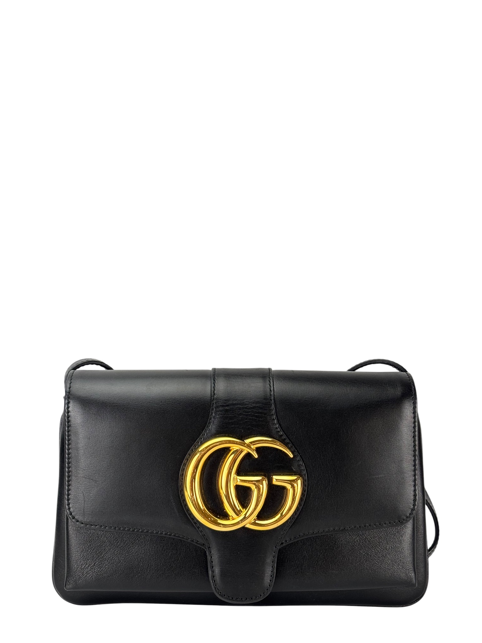 GUCCI - Black Leather Arli GG Marmont Shoulder Bag
