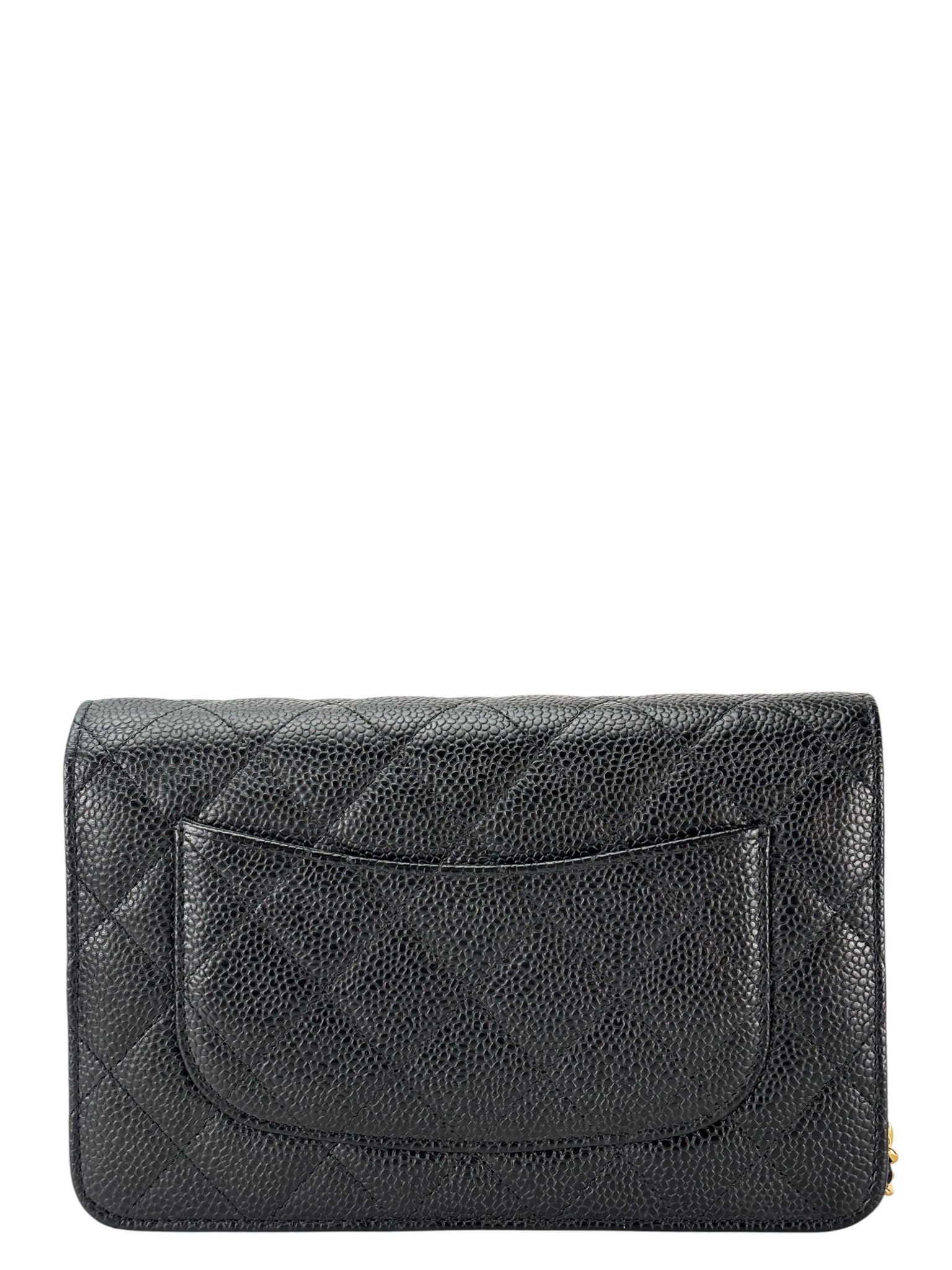 CHANEL - Black Caviar Wallet On Chain Gold-Tone Metal (WOC)