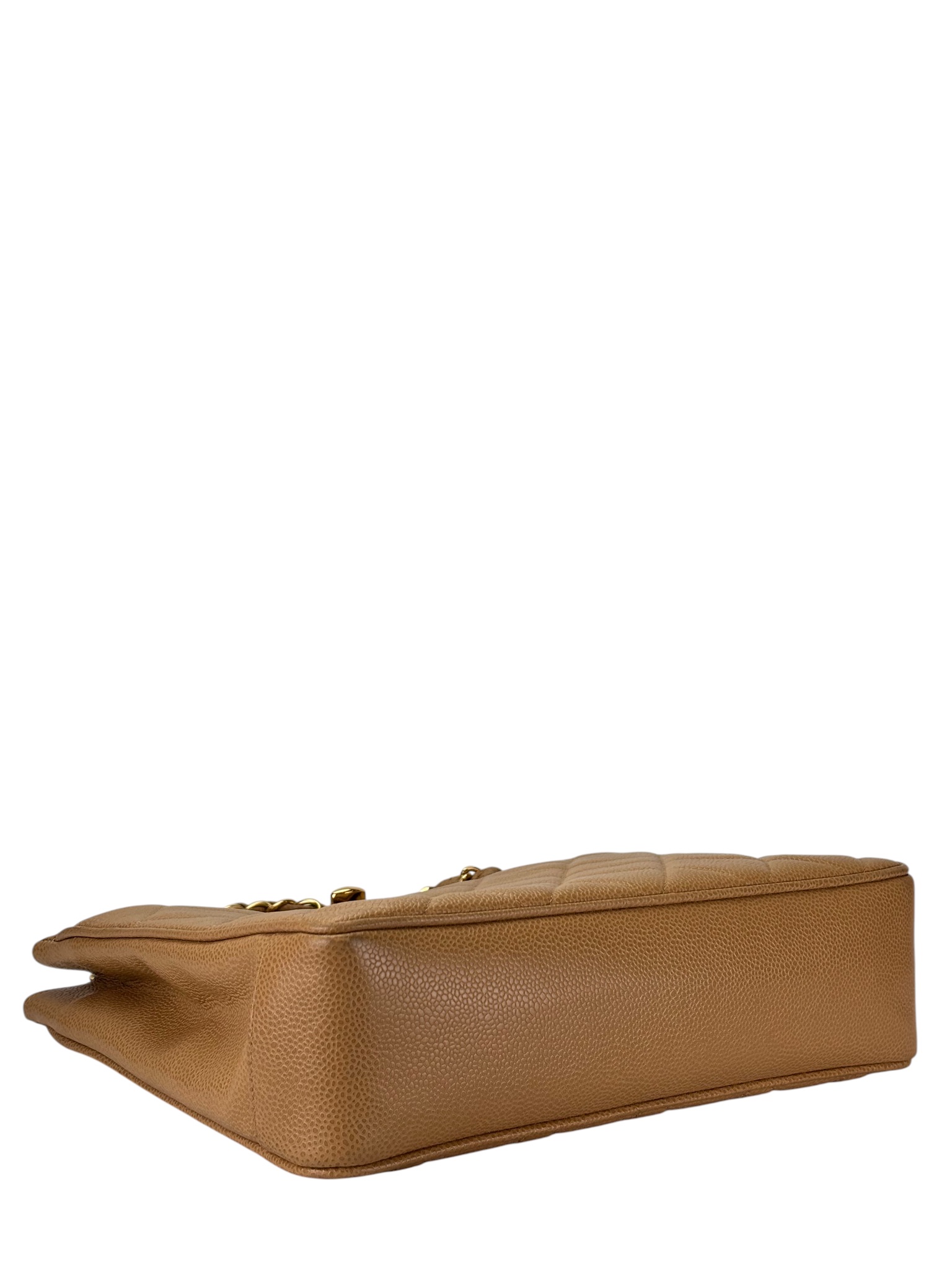CHANEL - Beige Caviar Coco Mark Chain Shoulder Bag 