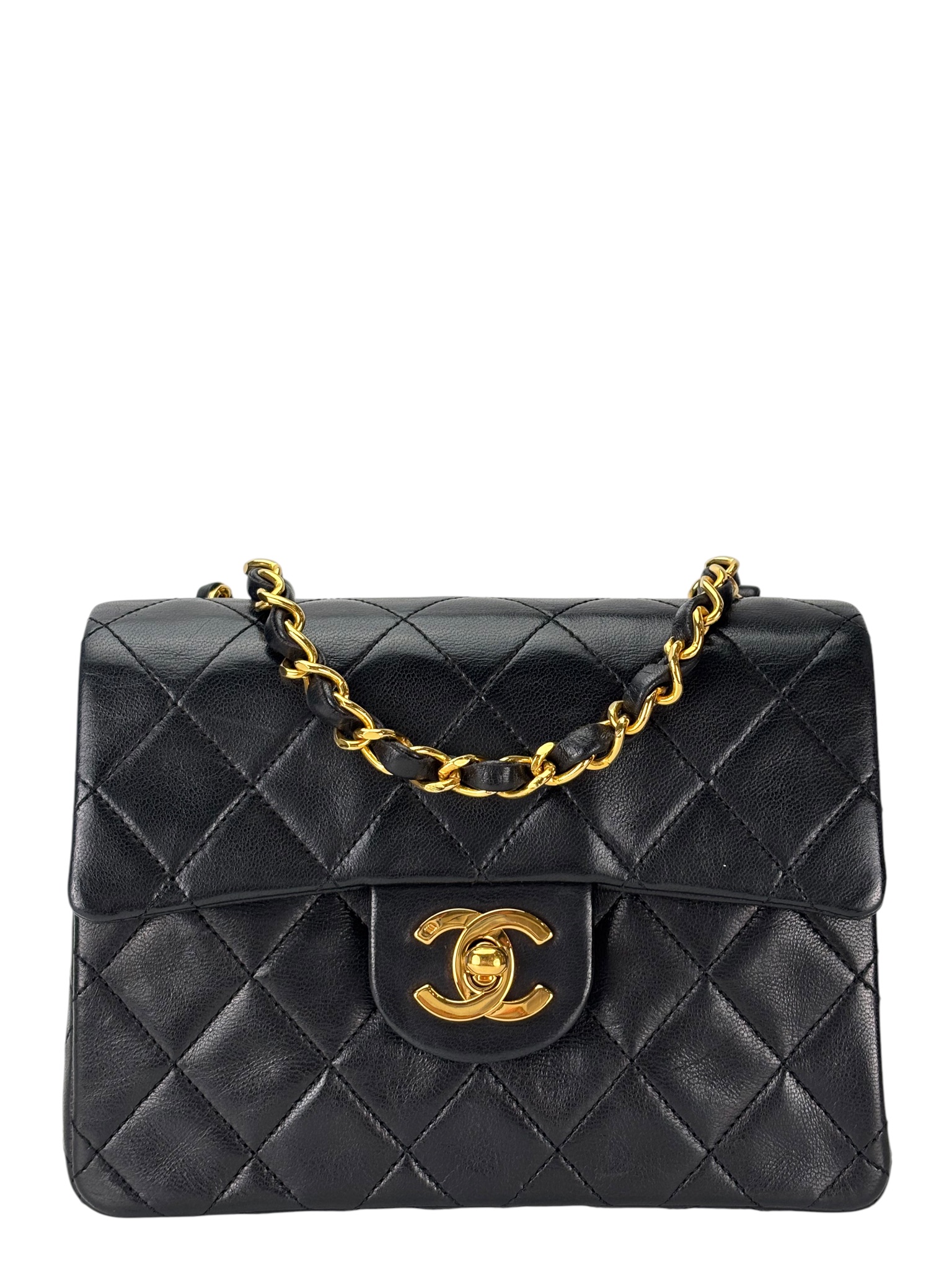 CHANEL - Black Lambskin Square 17 Shoulder Bag