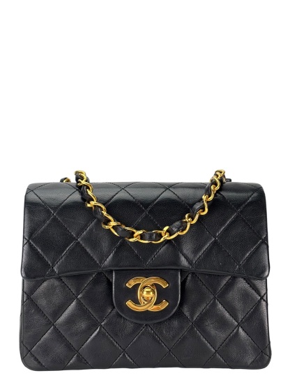 CHANEL - Black Lambskin Square 17 Shoulder Bag