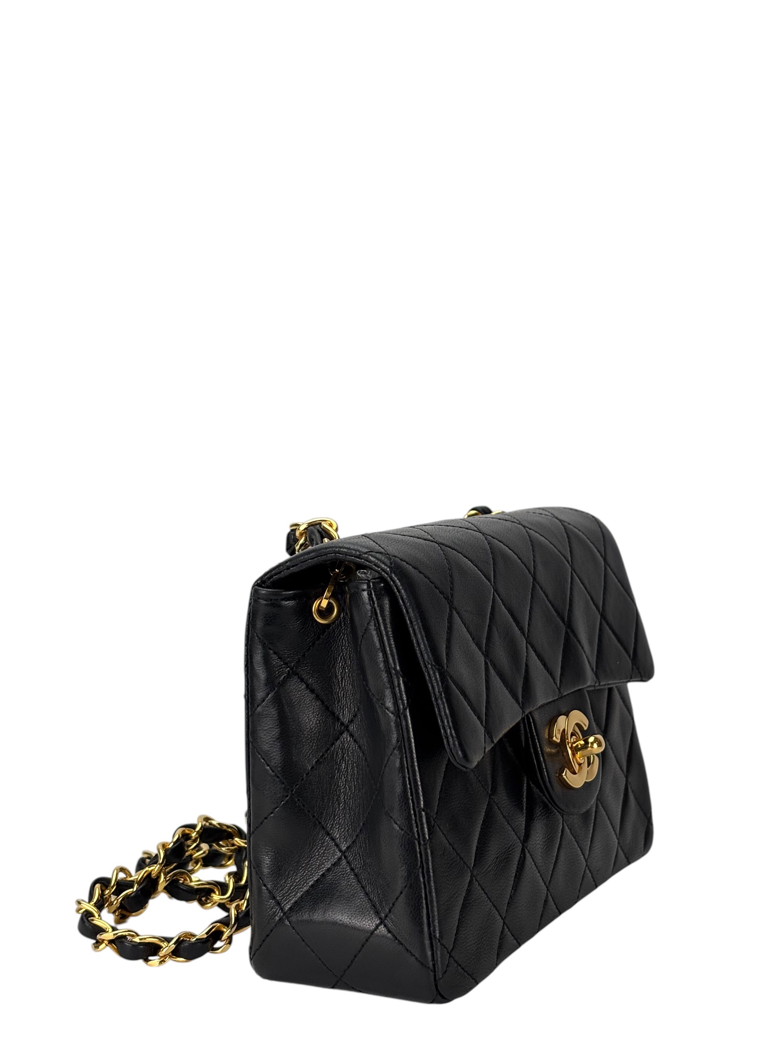 CHANEL - Black Lambskin Square 17 Shoulder Bag