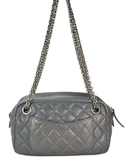 CHANEL - Gray Calfskin Reissue Quilted Camera Bag