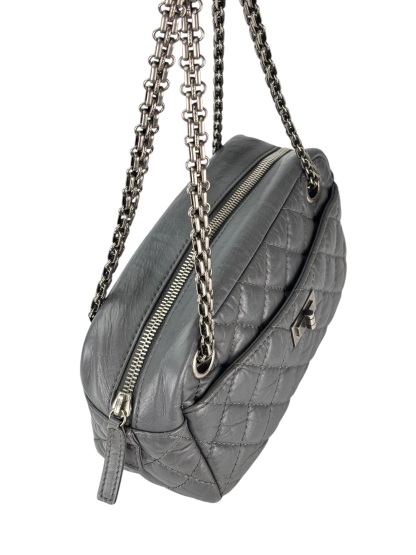 CHANEL - Gray Calfskin Reissue Quilted Camera Bag