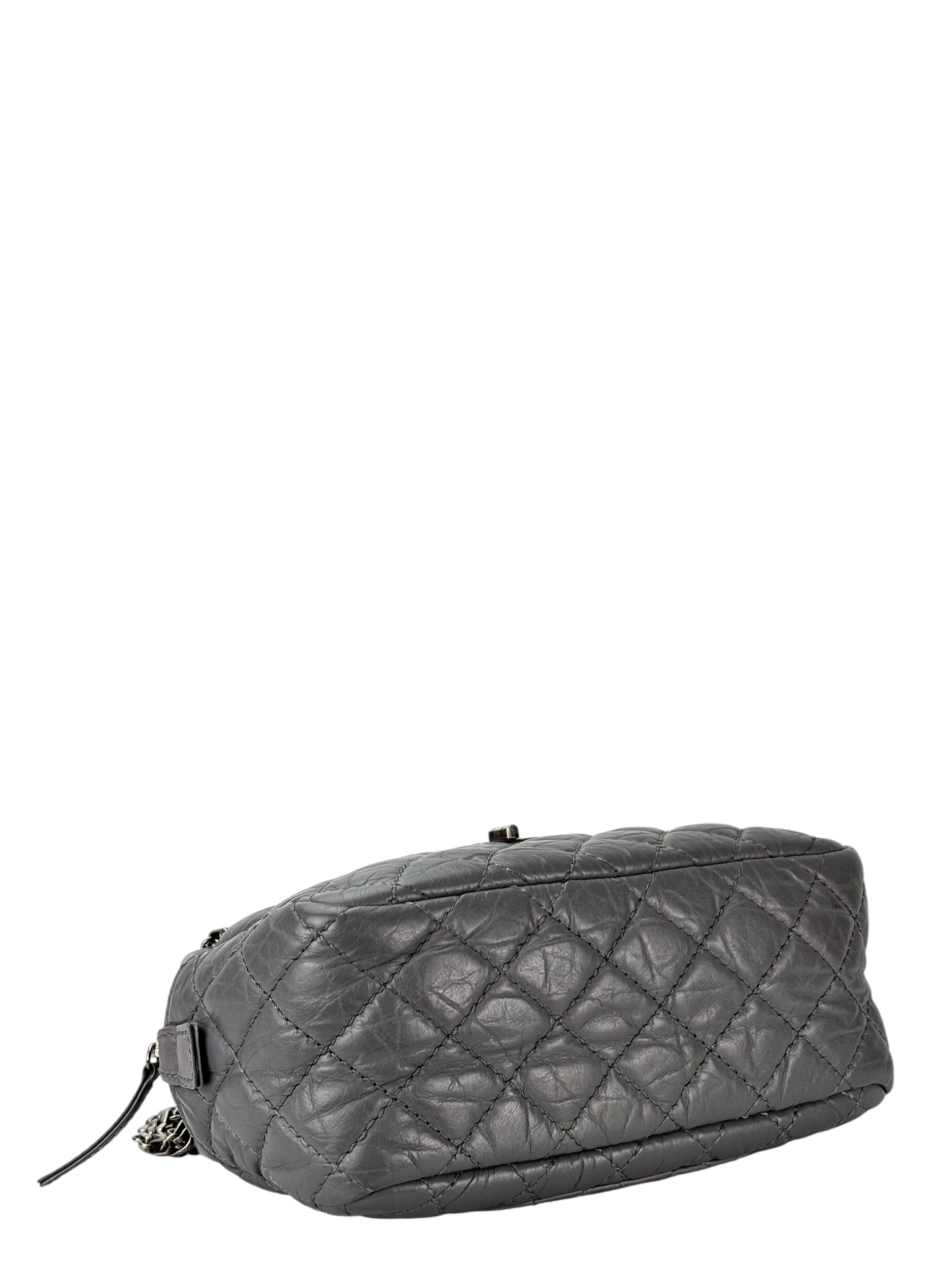 CHANEL - Gray Calfskin Reissue Quilted Camera Bag
