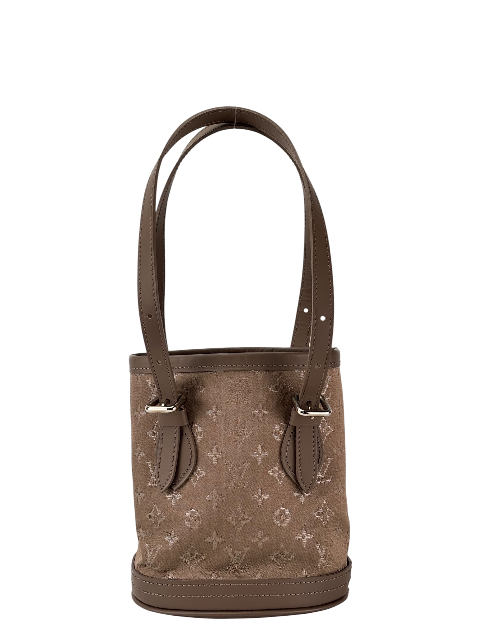 LOUIS VUITTON - Monogram Little Bucket Gray Satin