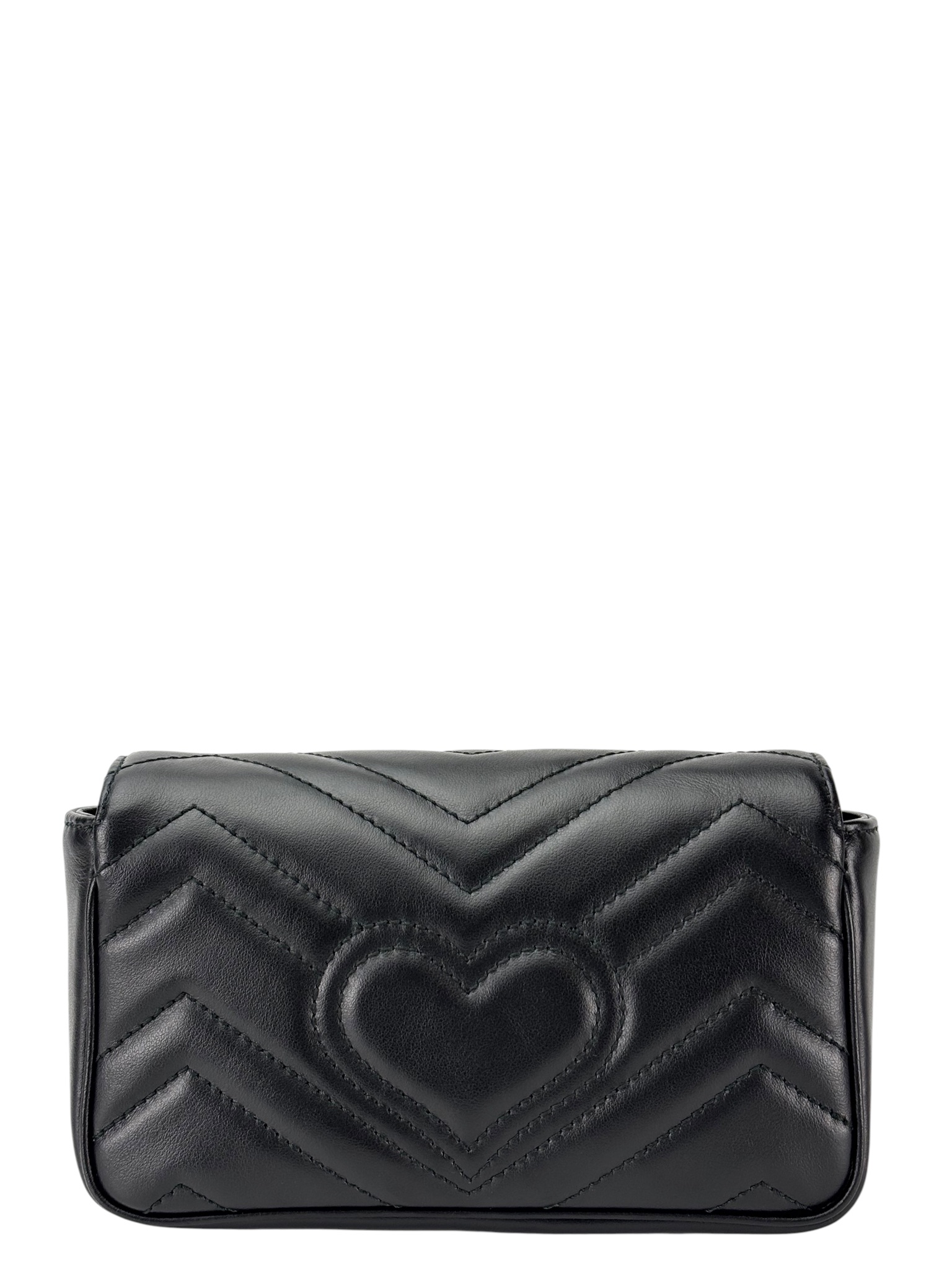 GUCCI - Black Leather GG Marmont Mini Bag