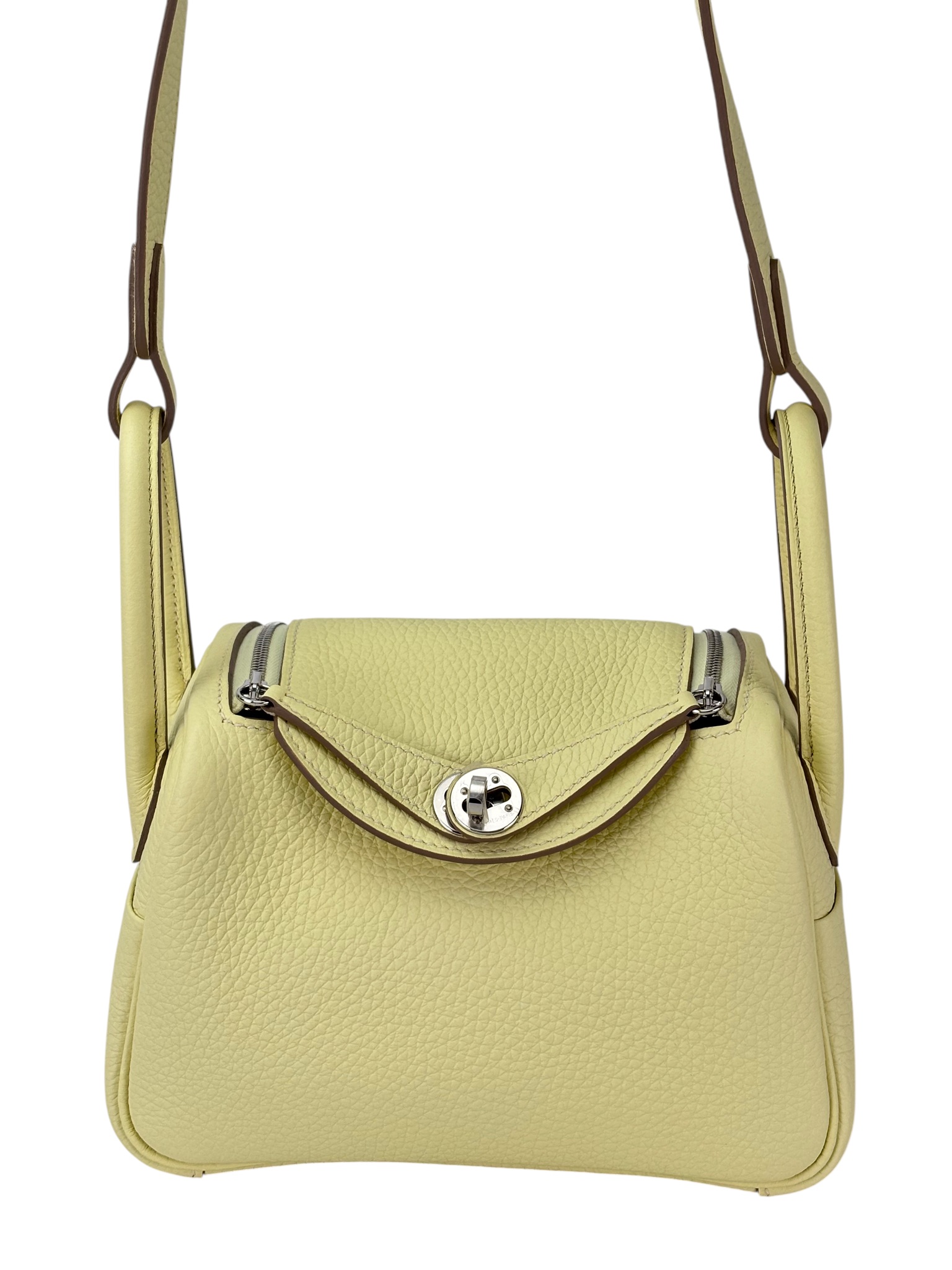 HERMES - Mini Lindy TC Jaune Milton Palladium Hardware