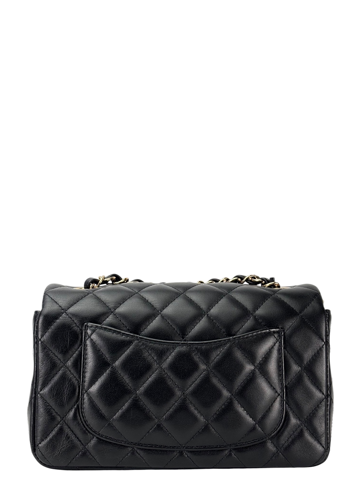 CHANEL - Small Classic Single Flap Bag Black Lambskin Sliver Hardware（CF20）