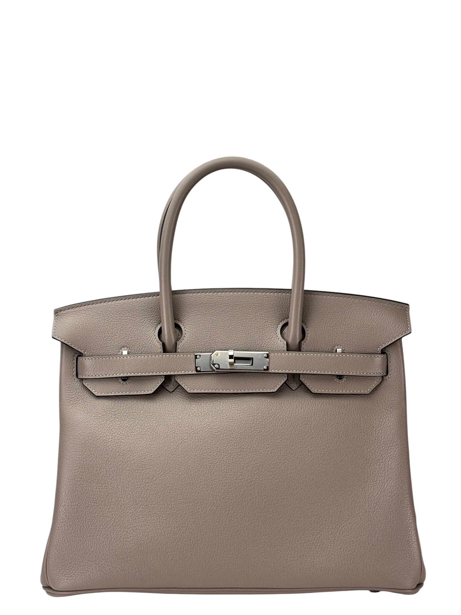 HERMES - Birkin 30 Gris Tourterelle Evercolor Palladium Hardware 