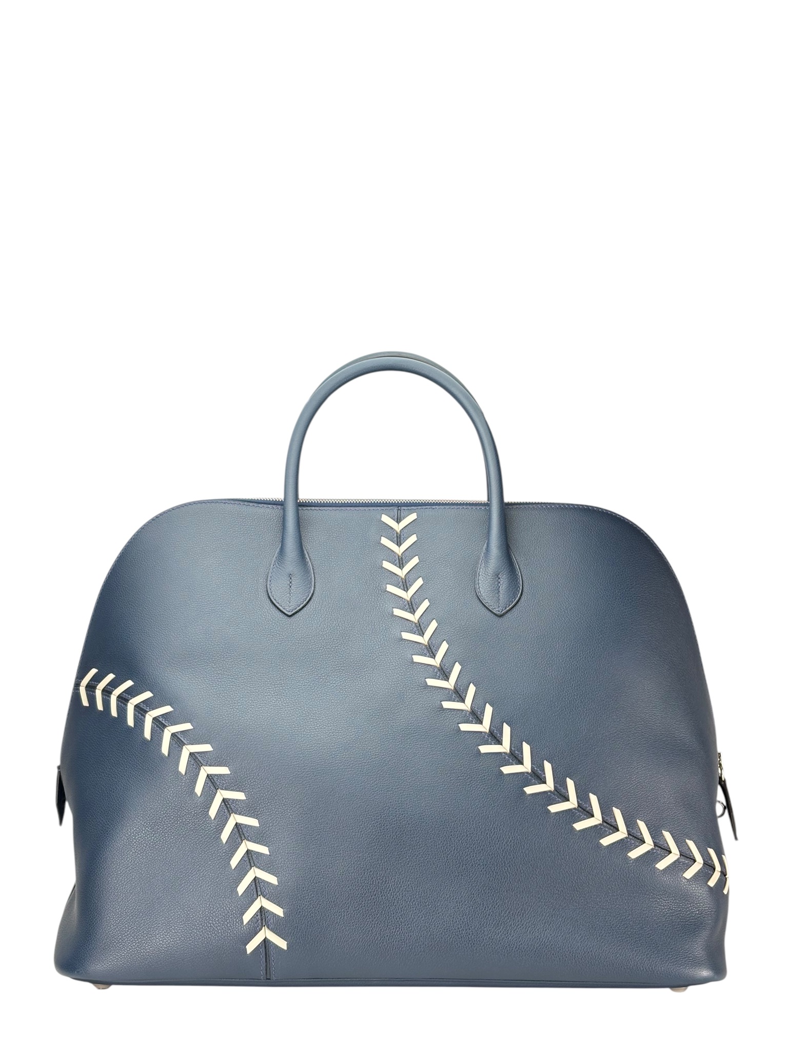 HERMES - Bolide 45 Baseball Evercolor Blue Malte Silver Hardware