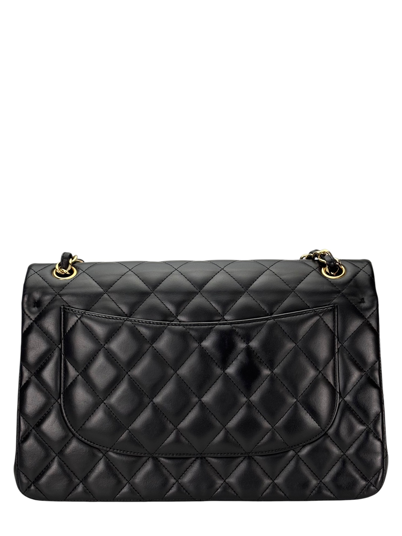 CHANEL - Black Lambskin Jumbo Flap Bag 30