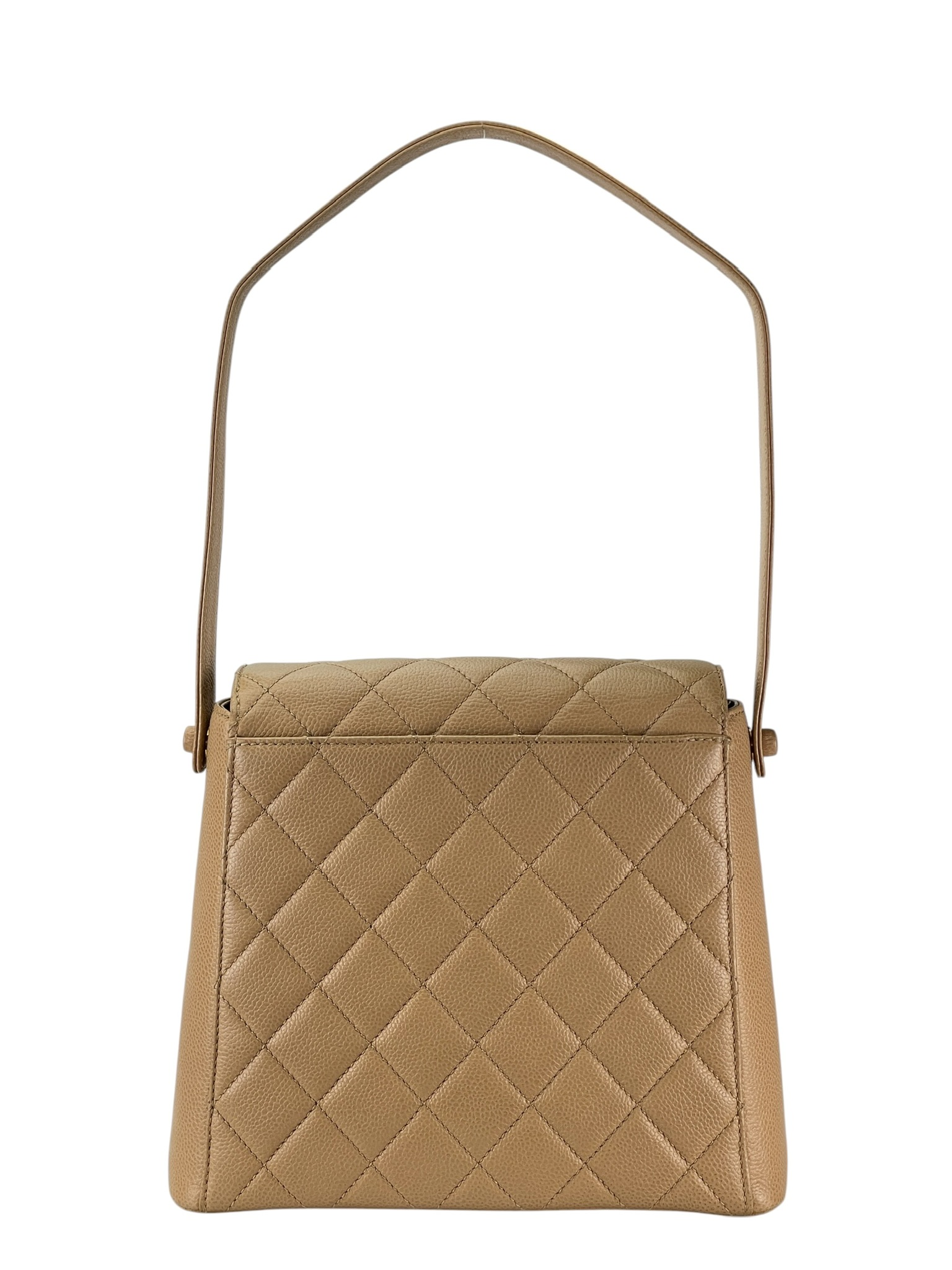 CHANEL - Beige Caviar Kelly Shoulder Bag