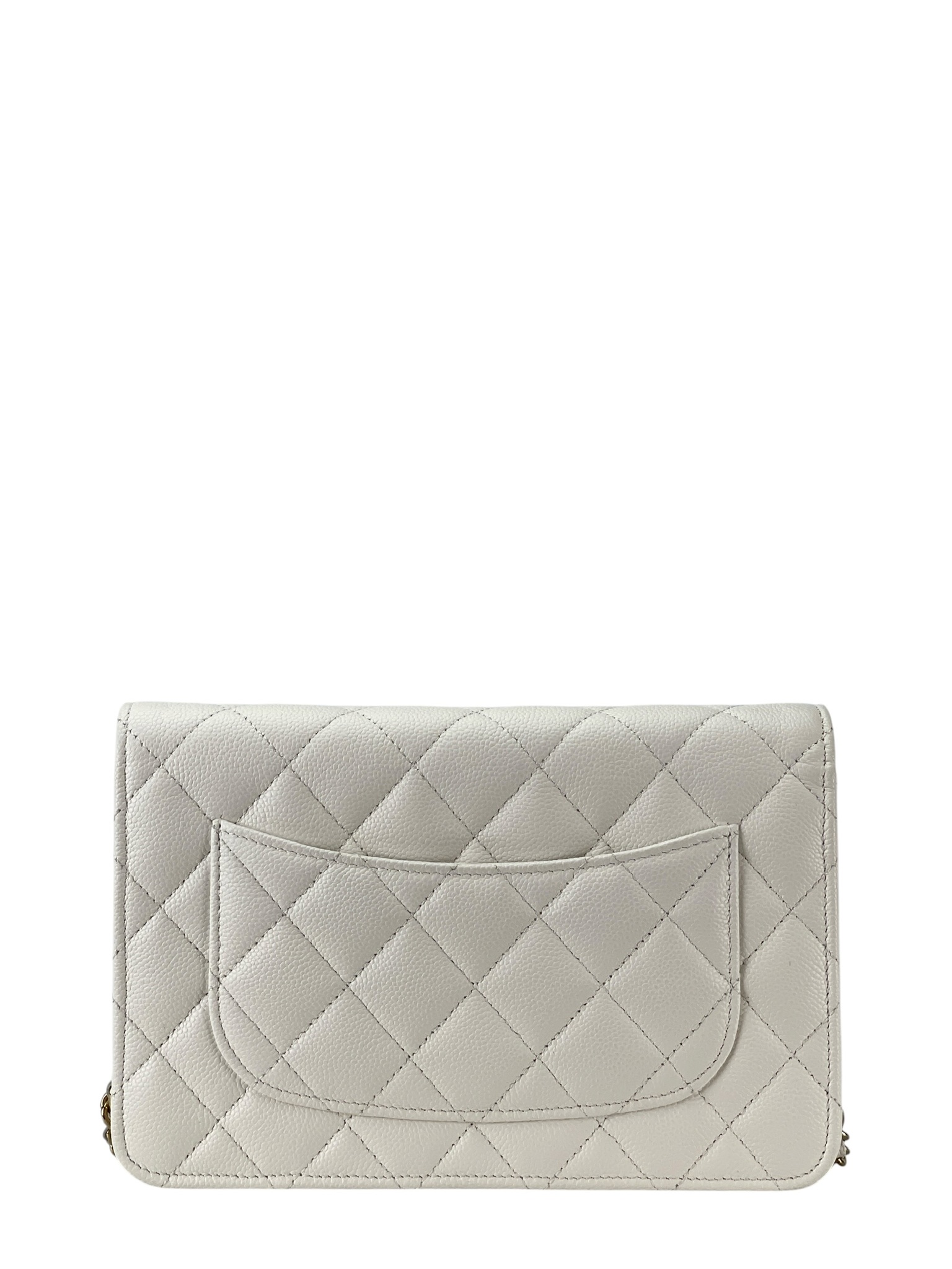 CHANEL - White Caviar Wallet On Chain Gold-Tone Metal (WOC)