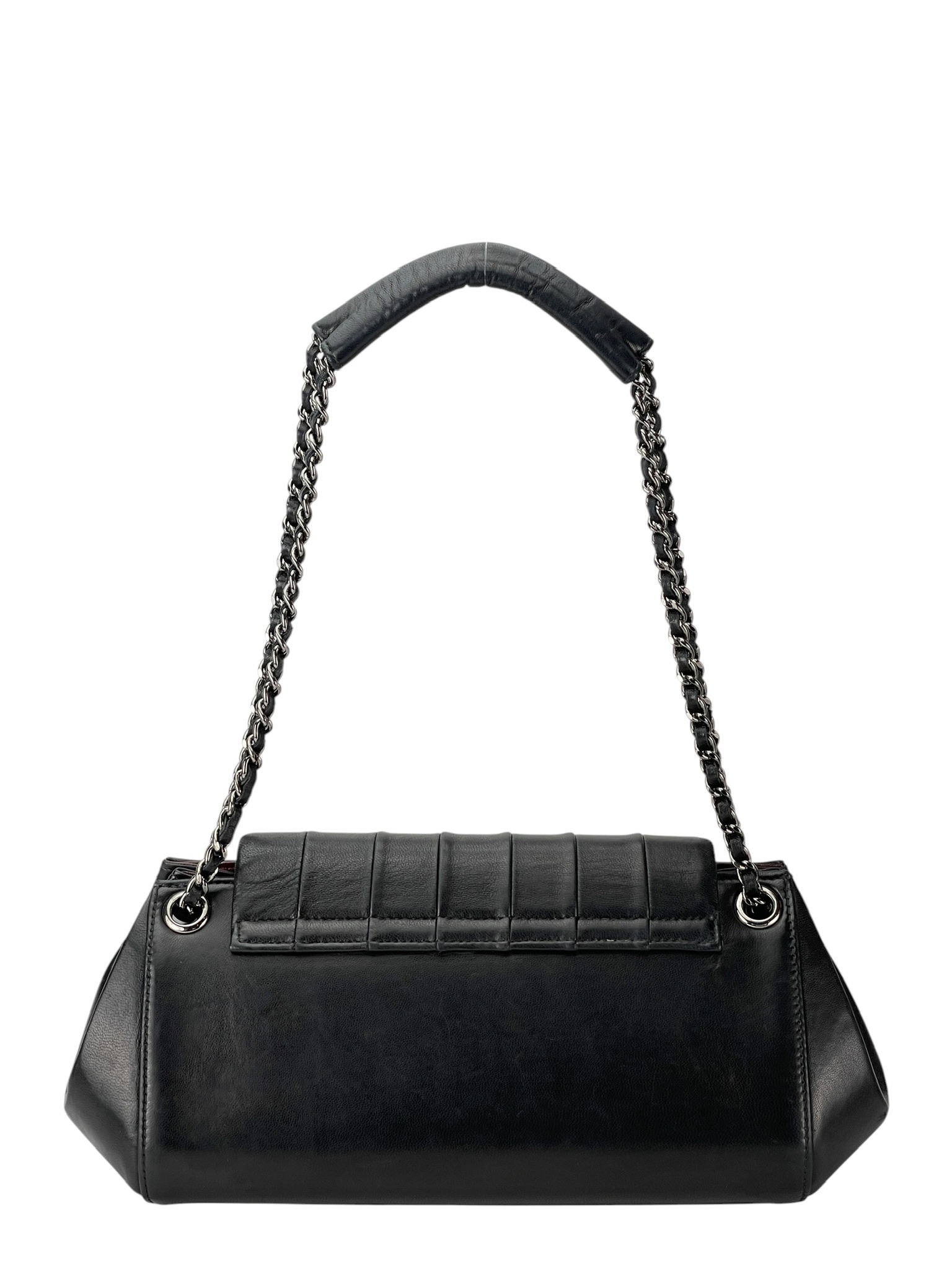 CHANEL - Black Lambskin Accordion Flap Bag
