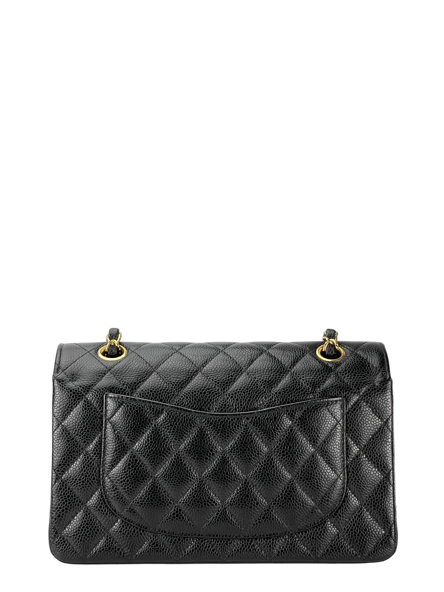 CHANEL - Small Classic Double Flap Bag Black Caviar Gold Hardware (CF23)