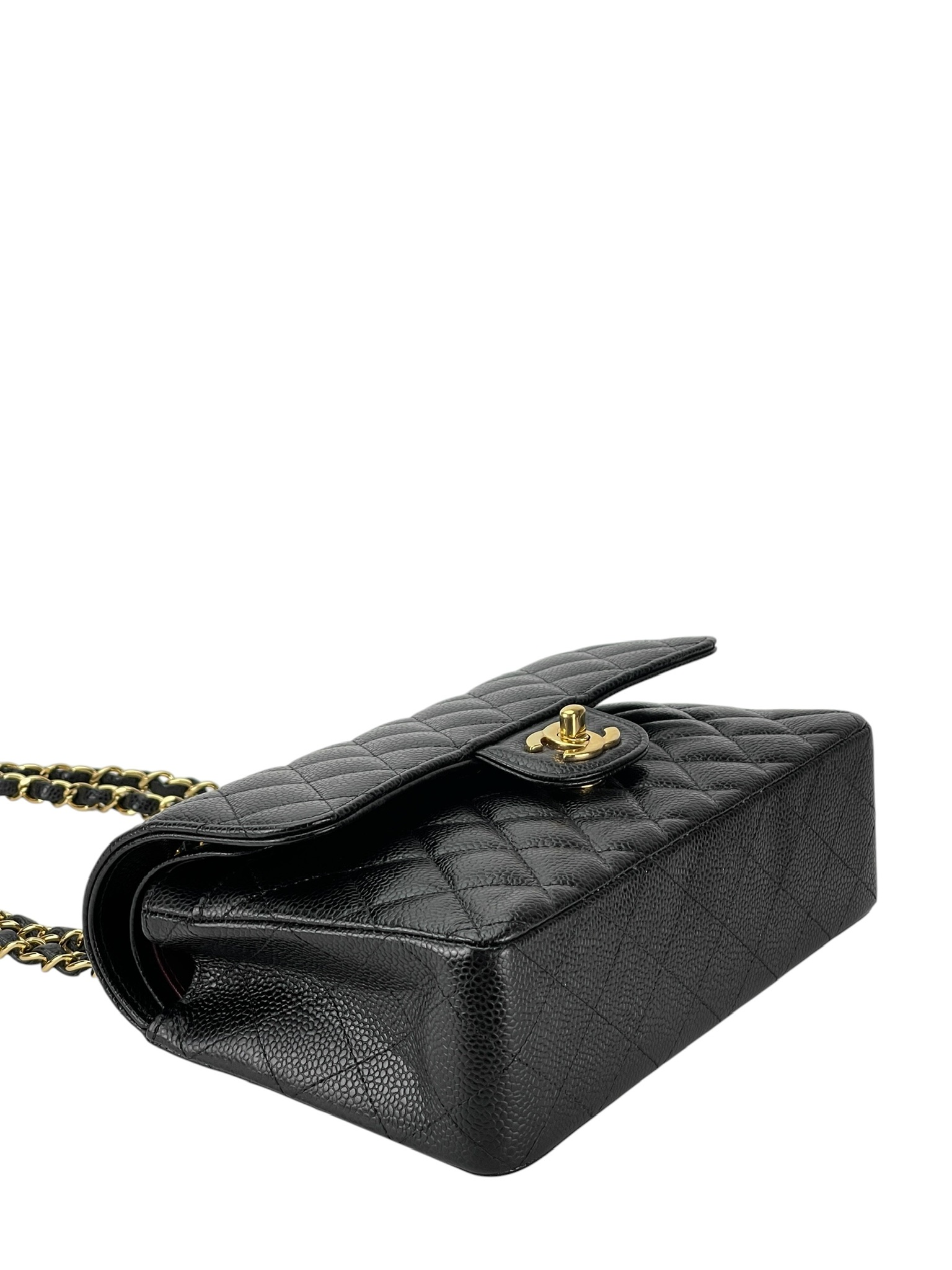 CHANEL - Small Classic Double Flap Bag Black Caviar Gold Hardware (CF23)