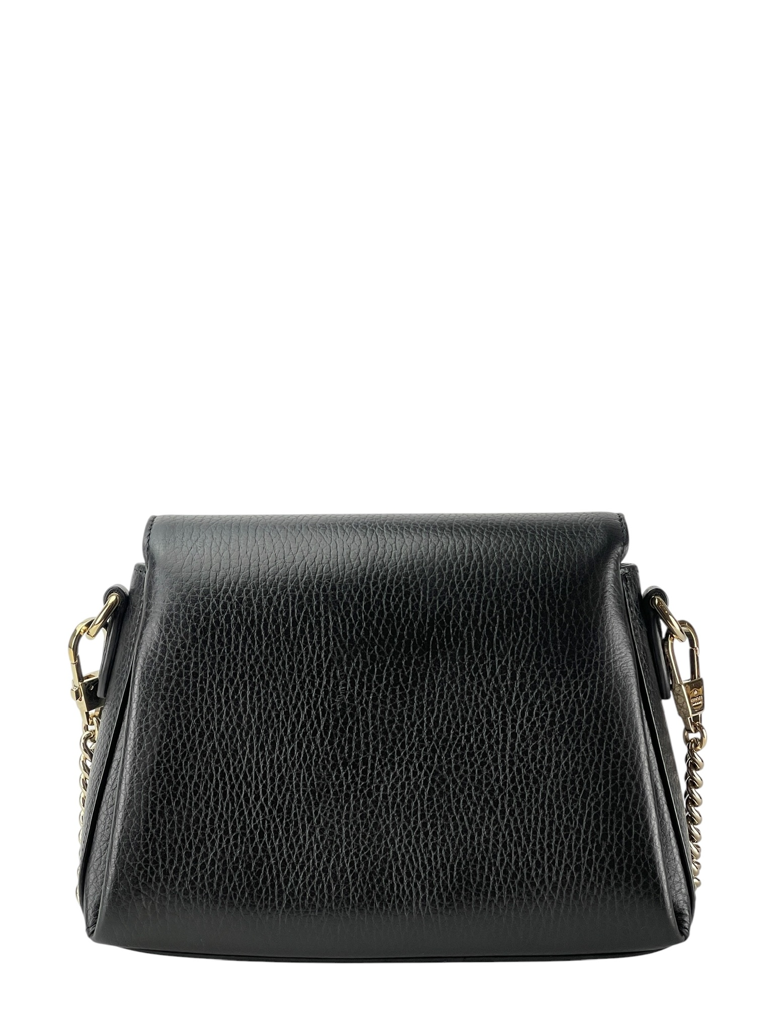GUCCI - Black Leather Interlocking G Shoulder Bag 