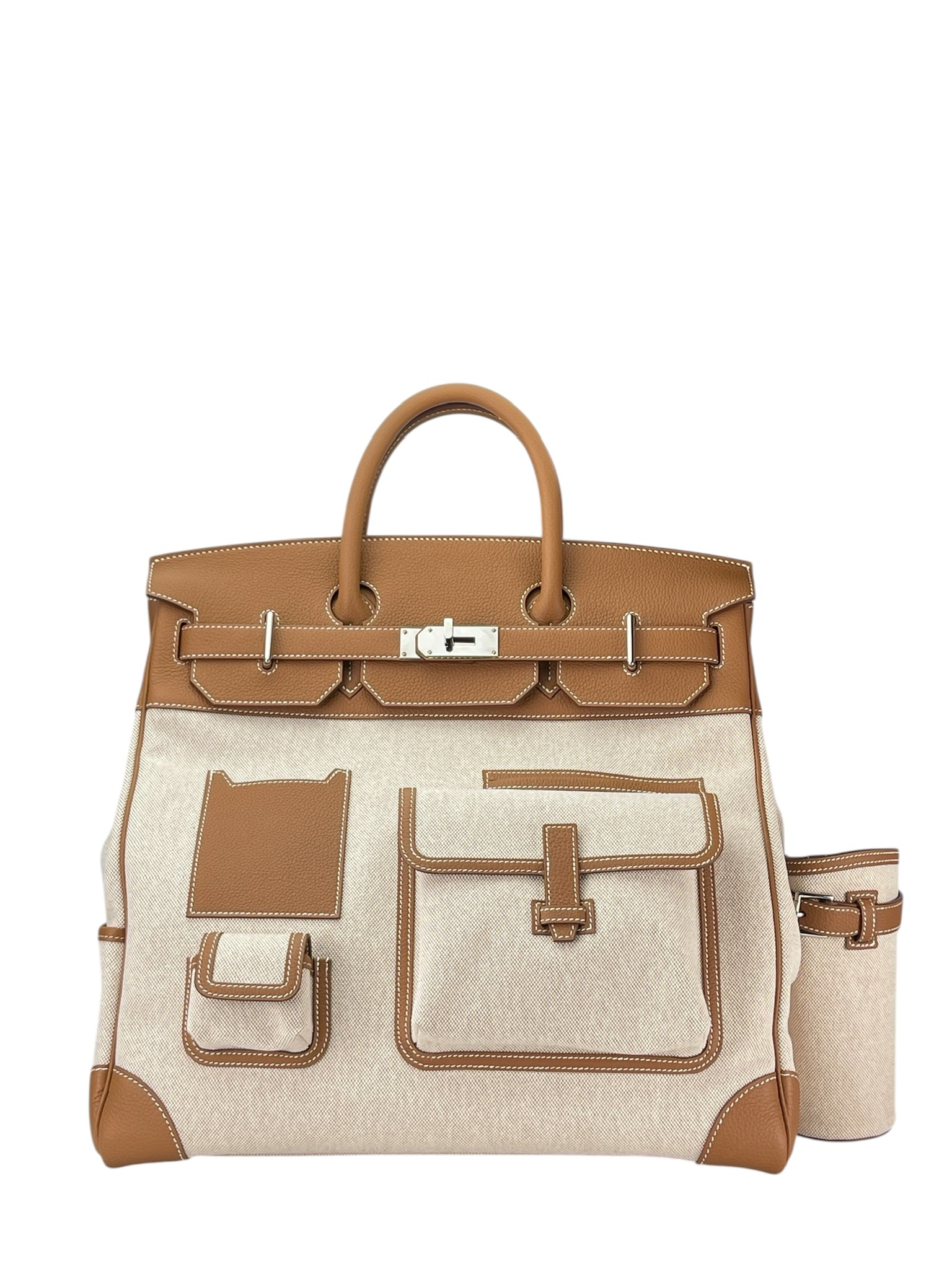 HERMES - Hac Cargo 40 Gold Canvas Togo Gold Hardware