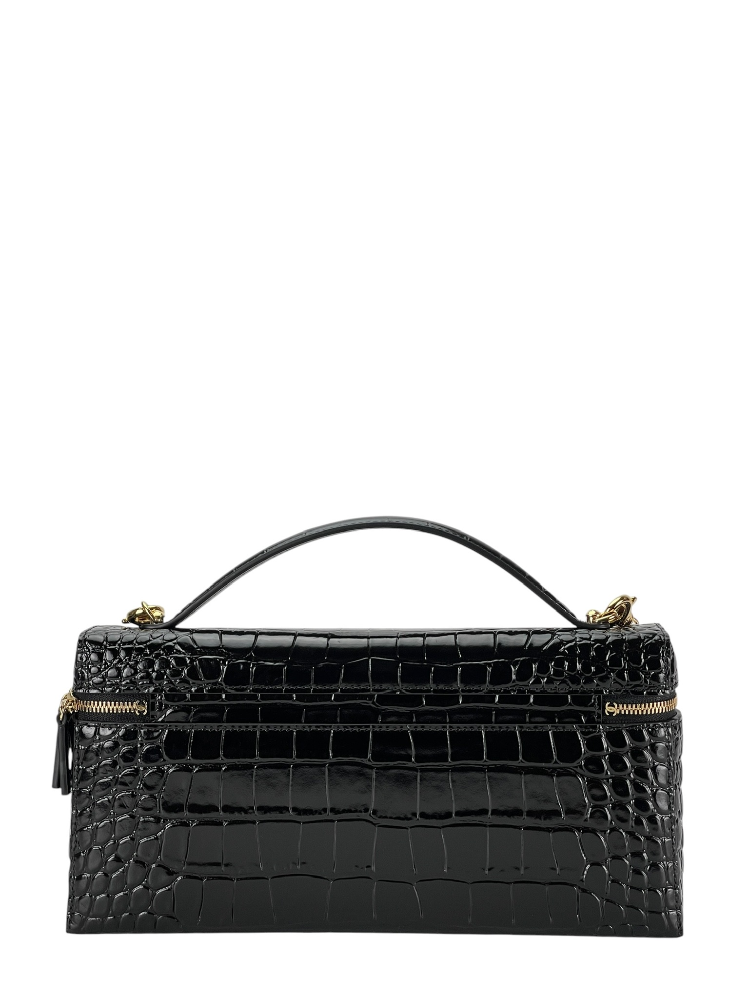 CHANEL ケース　　ブラック CHANEL - Black Calfskin Top Handle Vanity Case Bag – Camellia