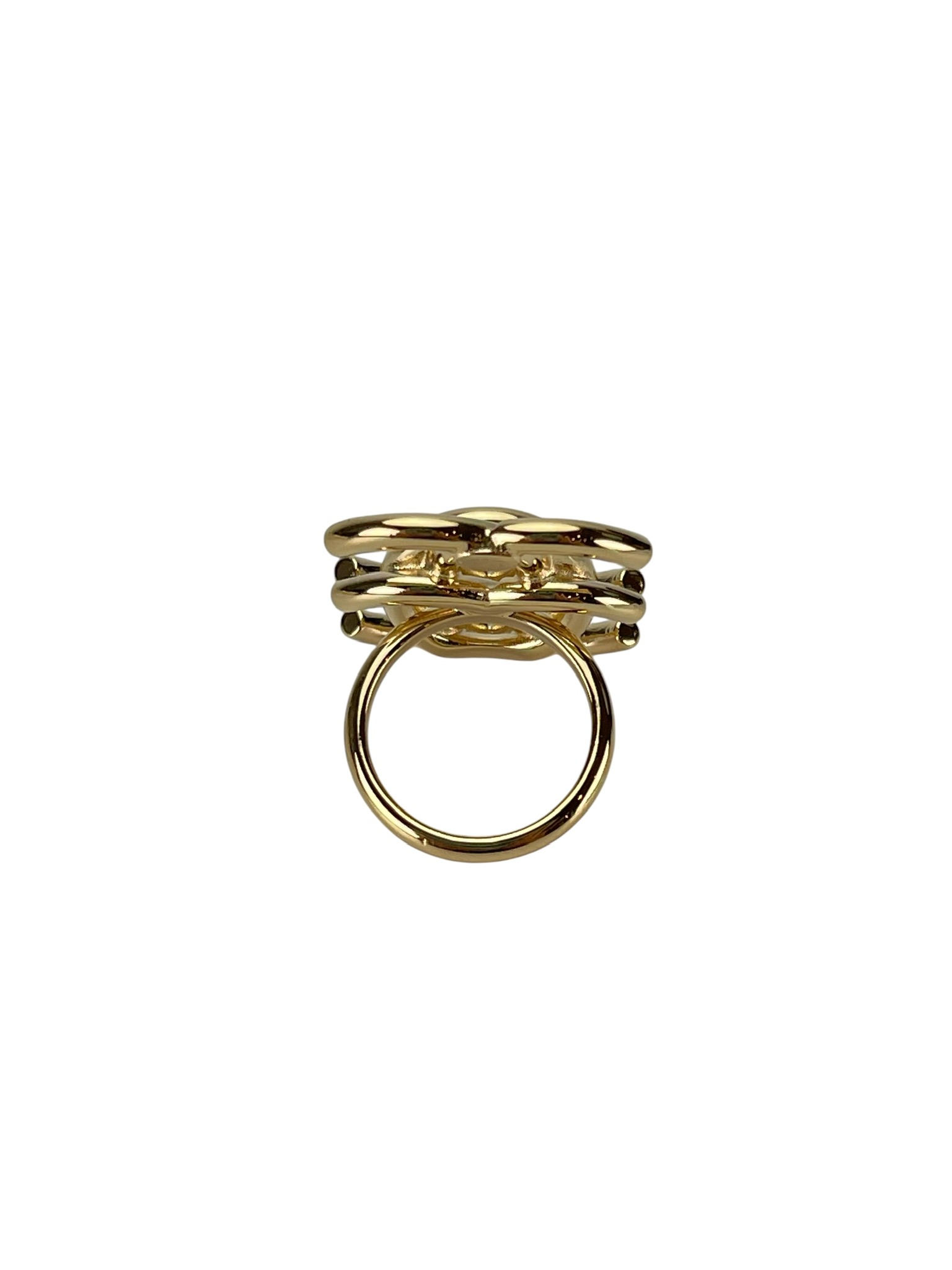CHANEL - 26A Double CC Logo Gold Ring